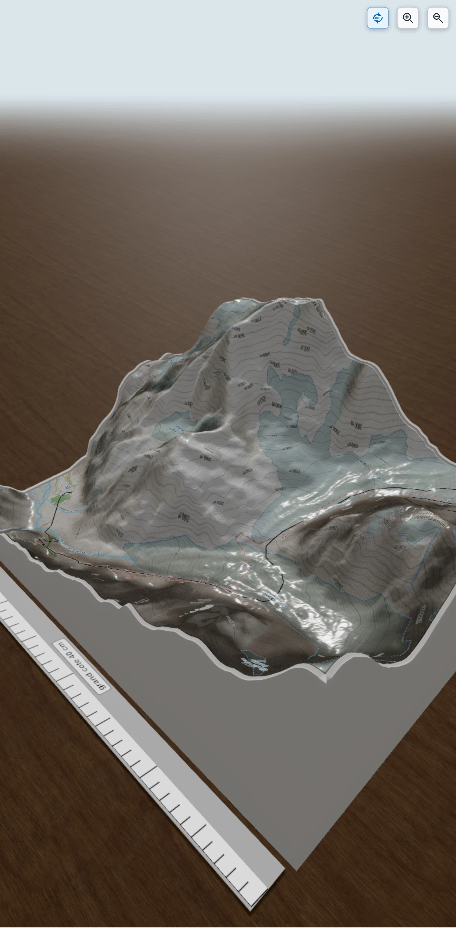 Carte en relief 3D de Sous le col de la Temple, avec relief topographique