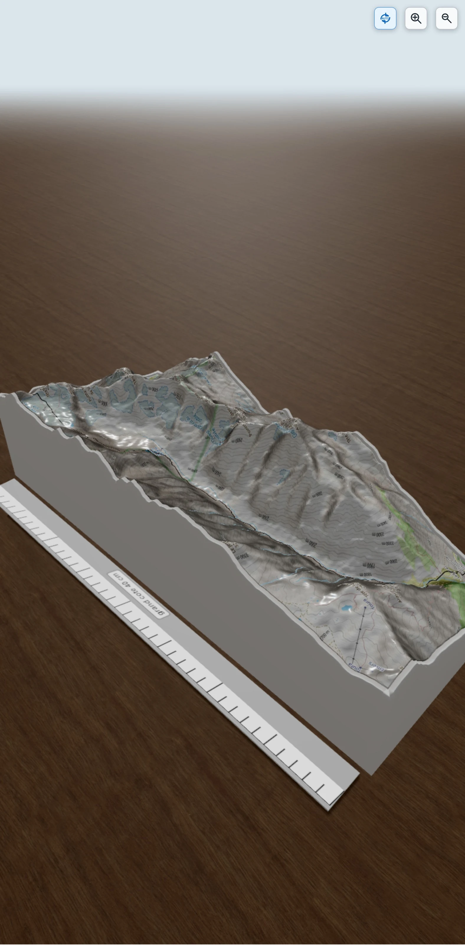 Carte en relief 3D de ST Christ Ecrin Breche du Rateau 24K 3600M, avec relief topographique