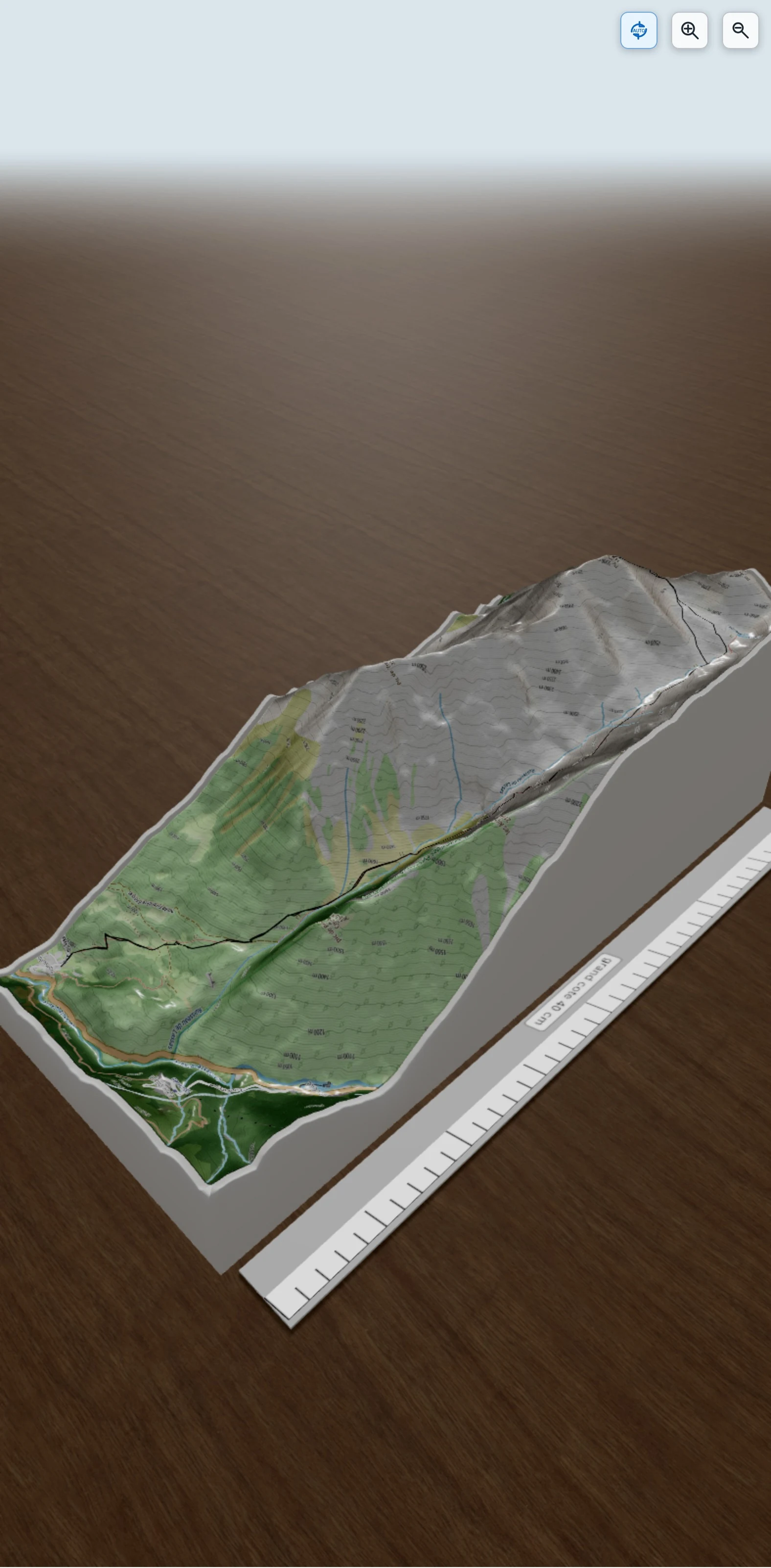 Carte en relief 3D de St lary Pic d'Aret 2945m, avec relief topographique