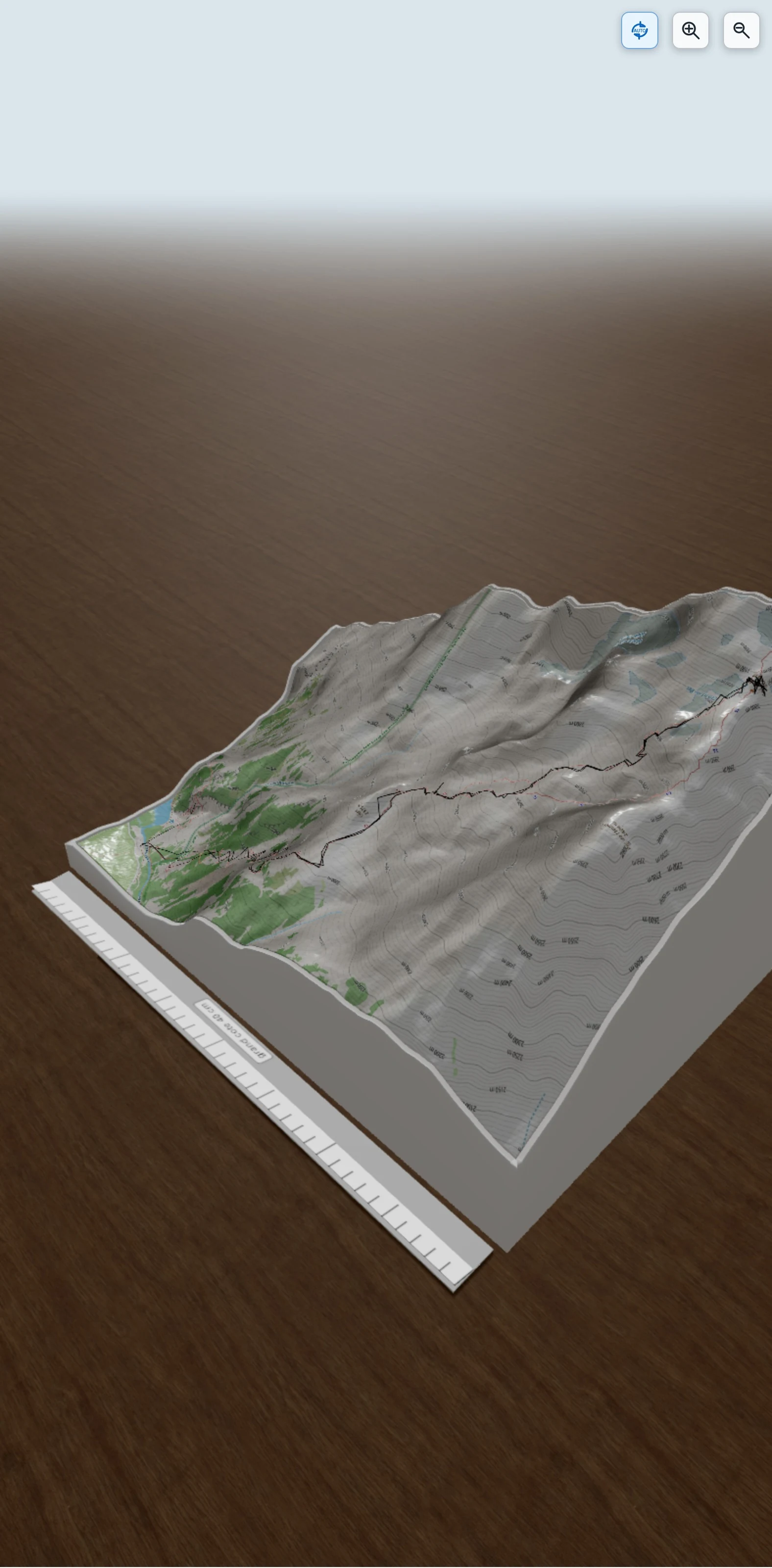 Carte en relief 3D de tentative aigle, avec relief topographique