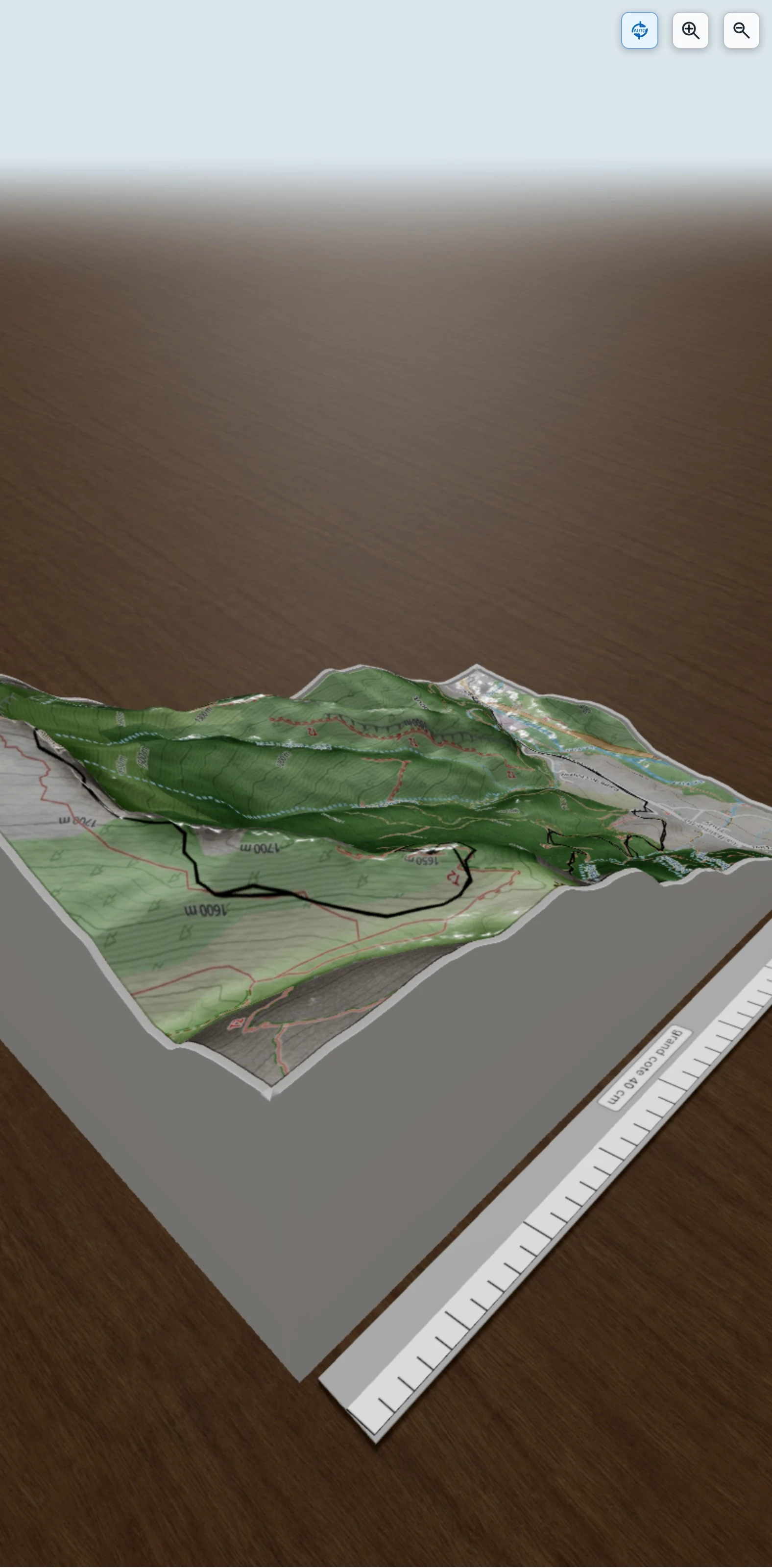 Carte en relief 3D de Tête d'Arpettaz, avec relief topographique