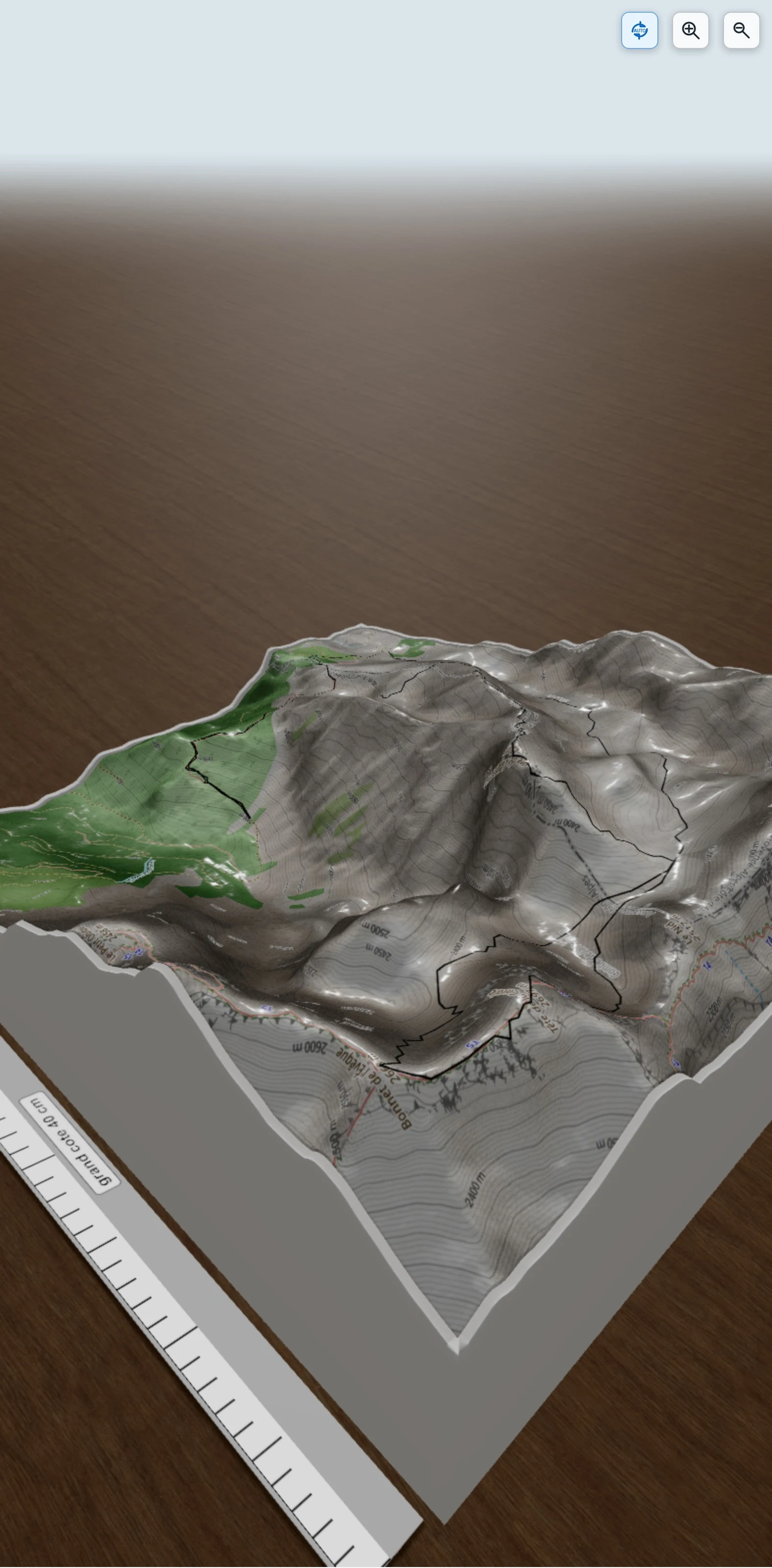 Carte en relief 3D de Tête de la Cavale, avec relief topographique
