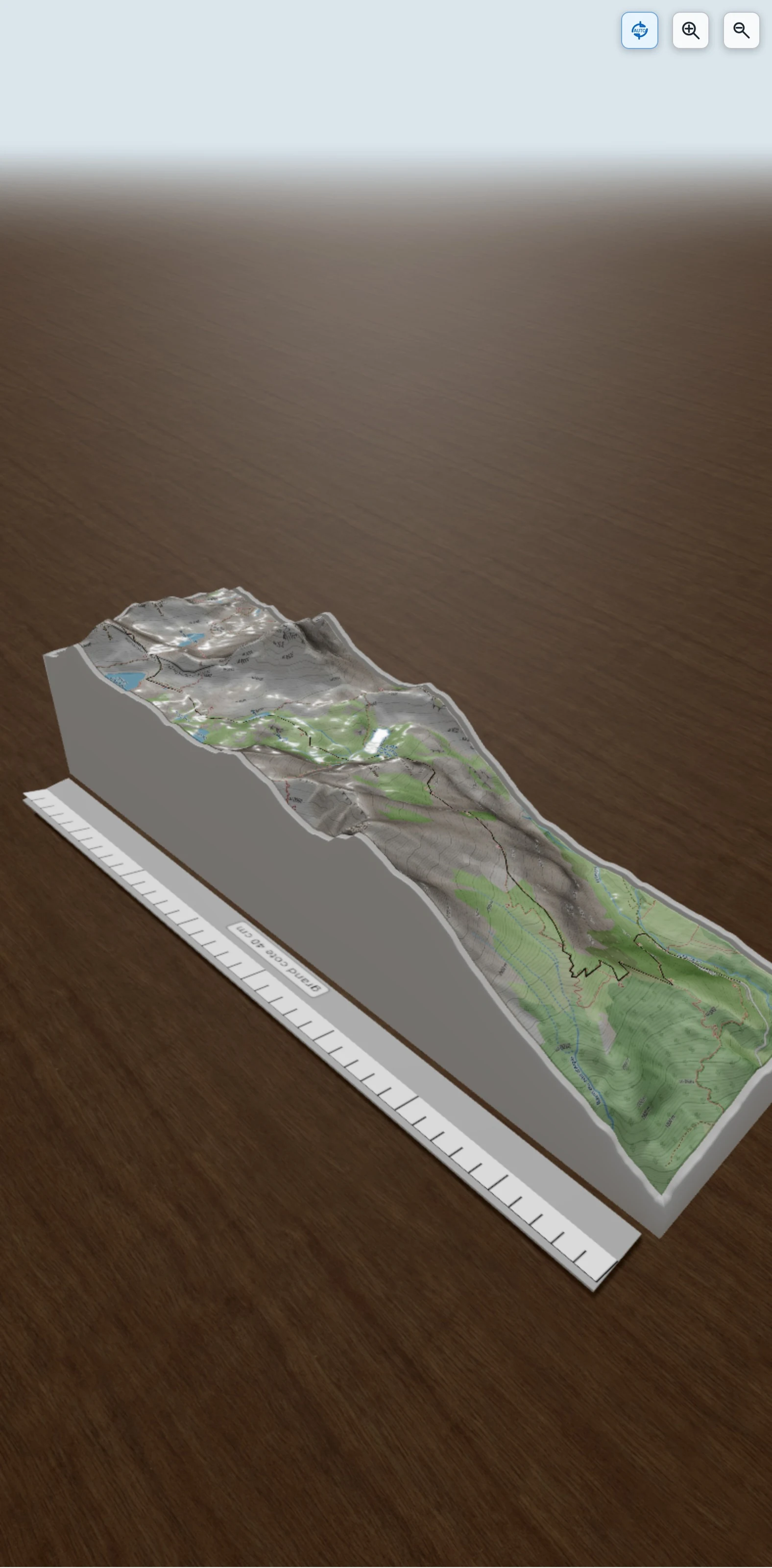 Carte en relief 3D de Tête de la Fréma, avec relief topographique