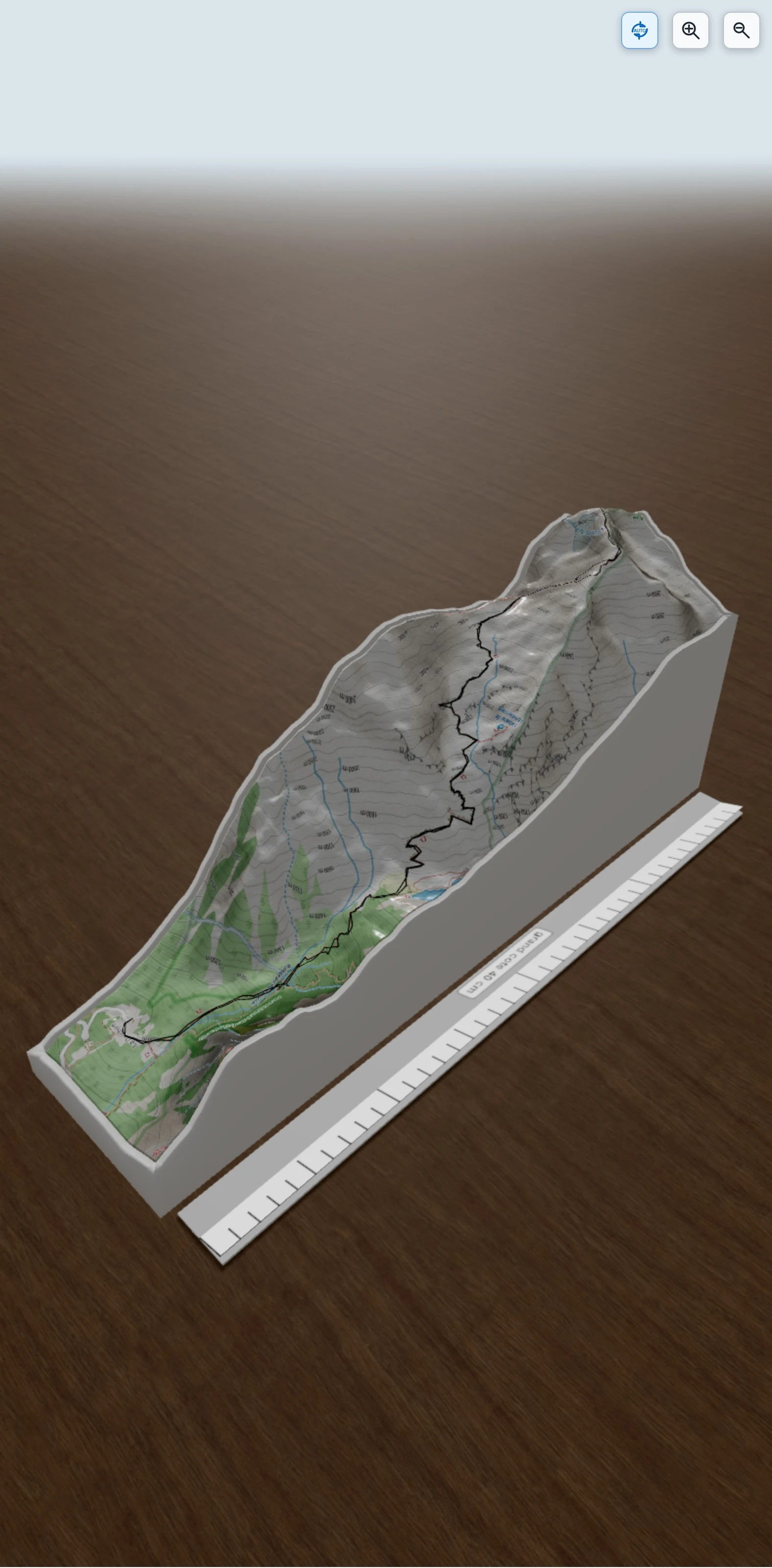 Carte en relief 3D de Tête de la Muraillette (Oisans), avec relief topographique