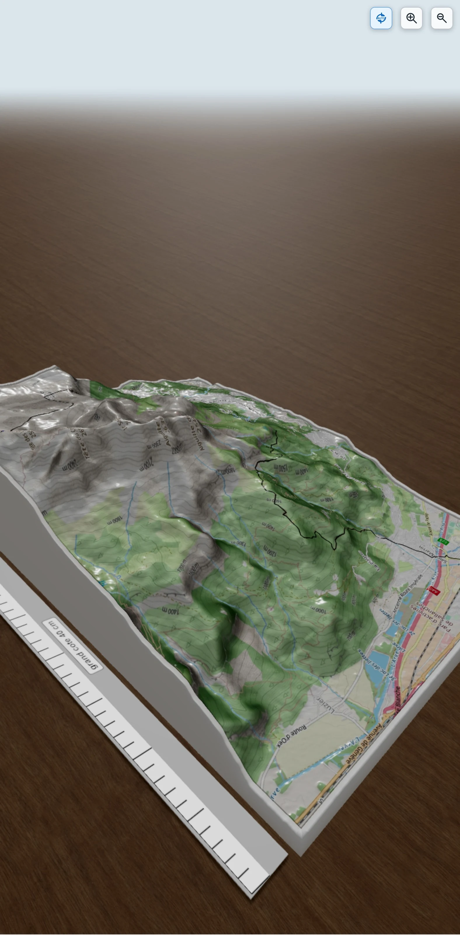 Carte en relief 3D de Tête des Lindars, avec relief topographique