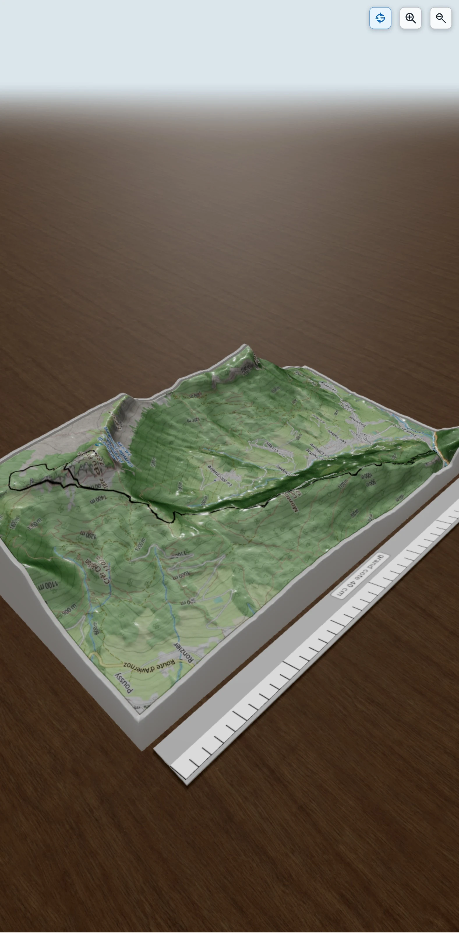 Carte en relief 3D de Tête du Parmelan, avec relief topographique