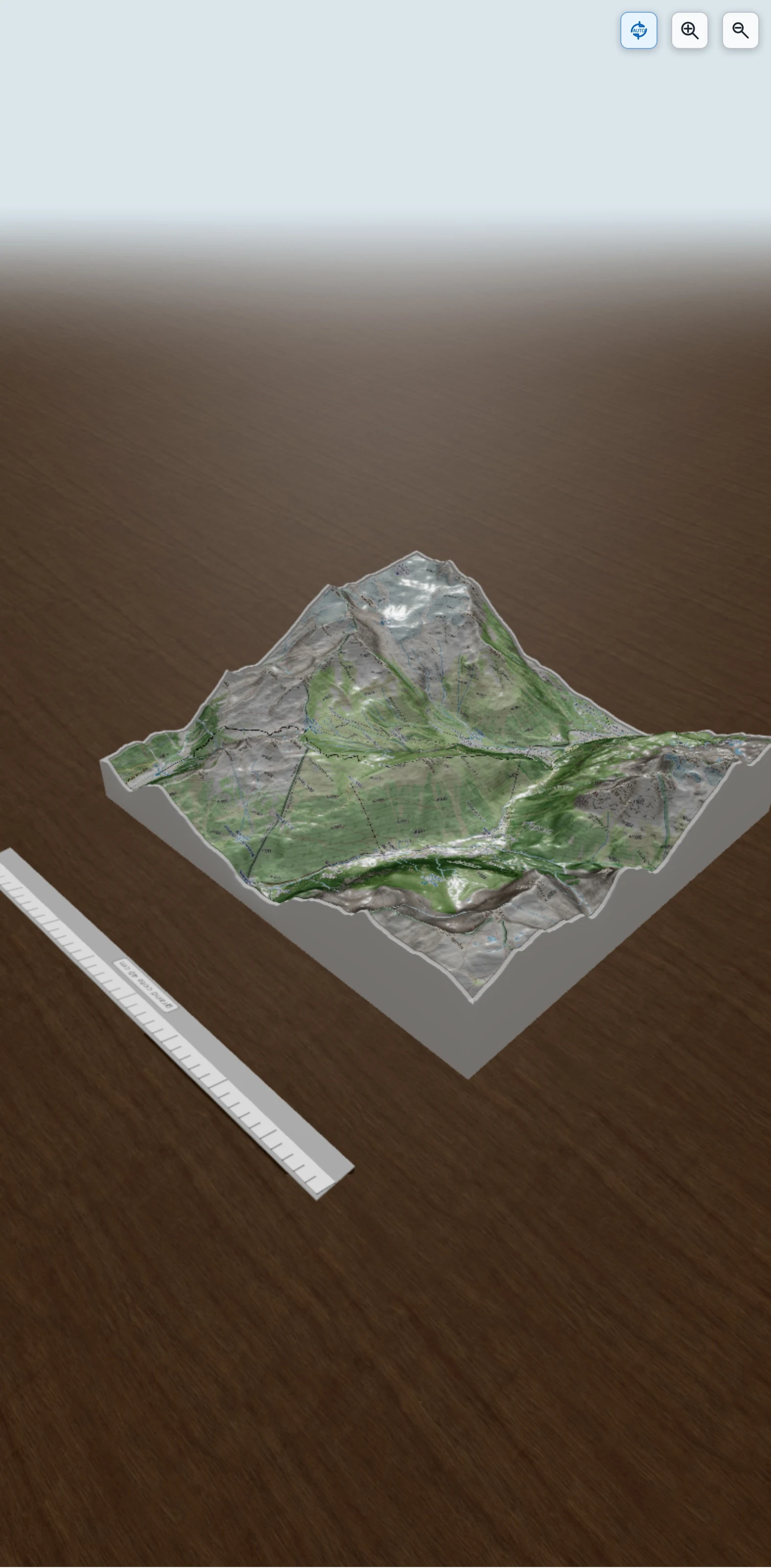 Carte en relief 3D de TMB / Peuty - Lac blanc, avec relief topographique