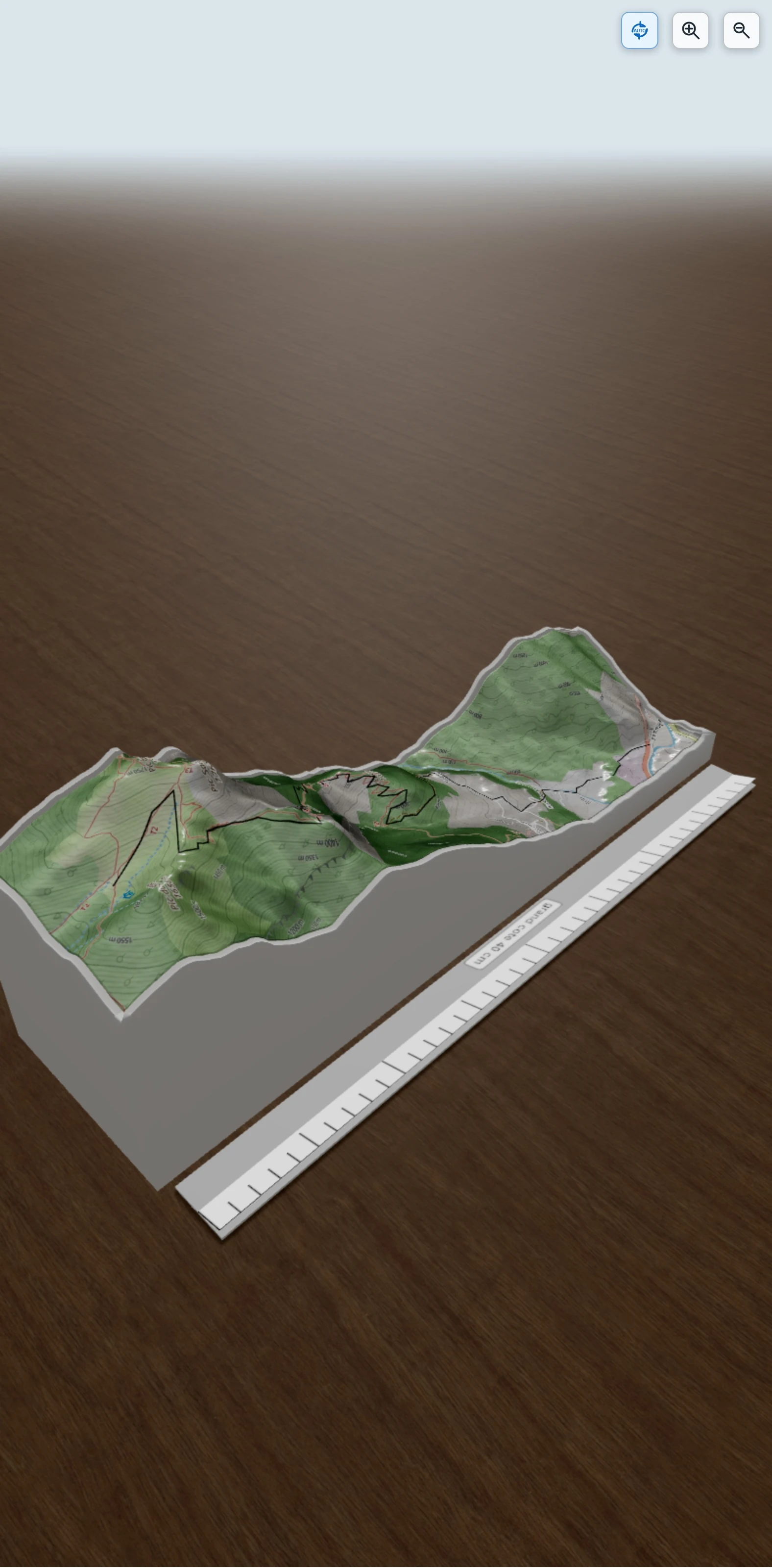 Carte en relief 3D de Tour Cagire-Burat etape 1, avec relief topographique
