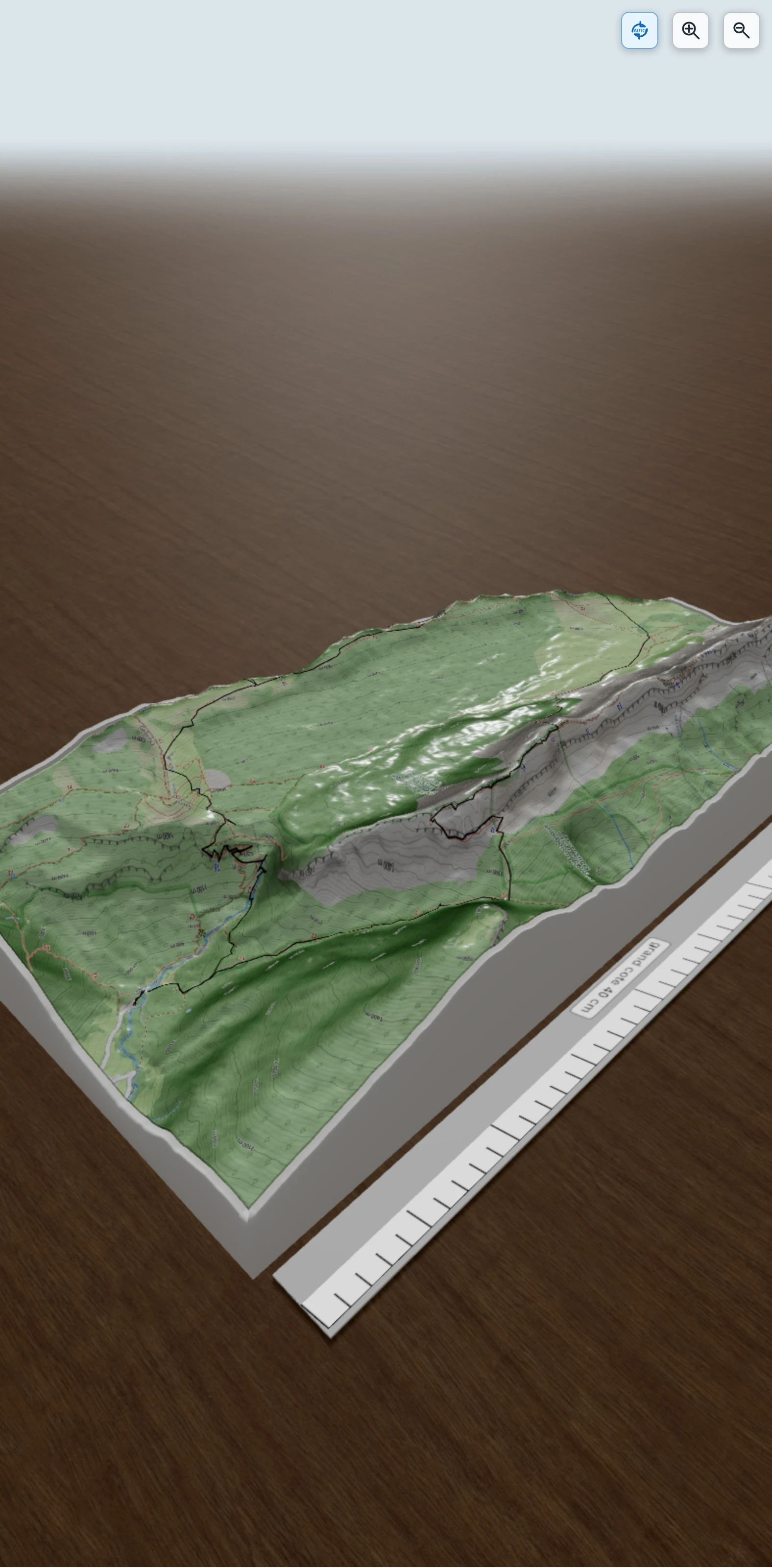 Carte en relief 3D de Tour des hauts plateaux de Chartreuse par les sangles 2/3, avec relief topographique
