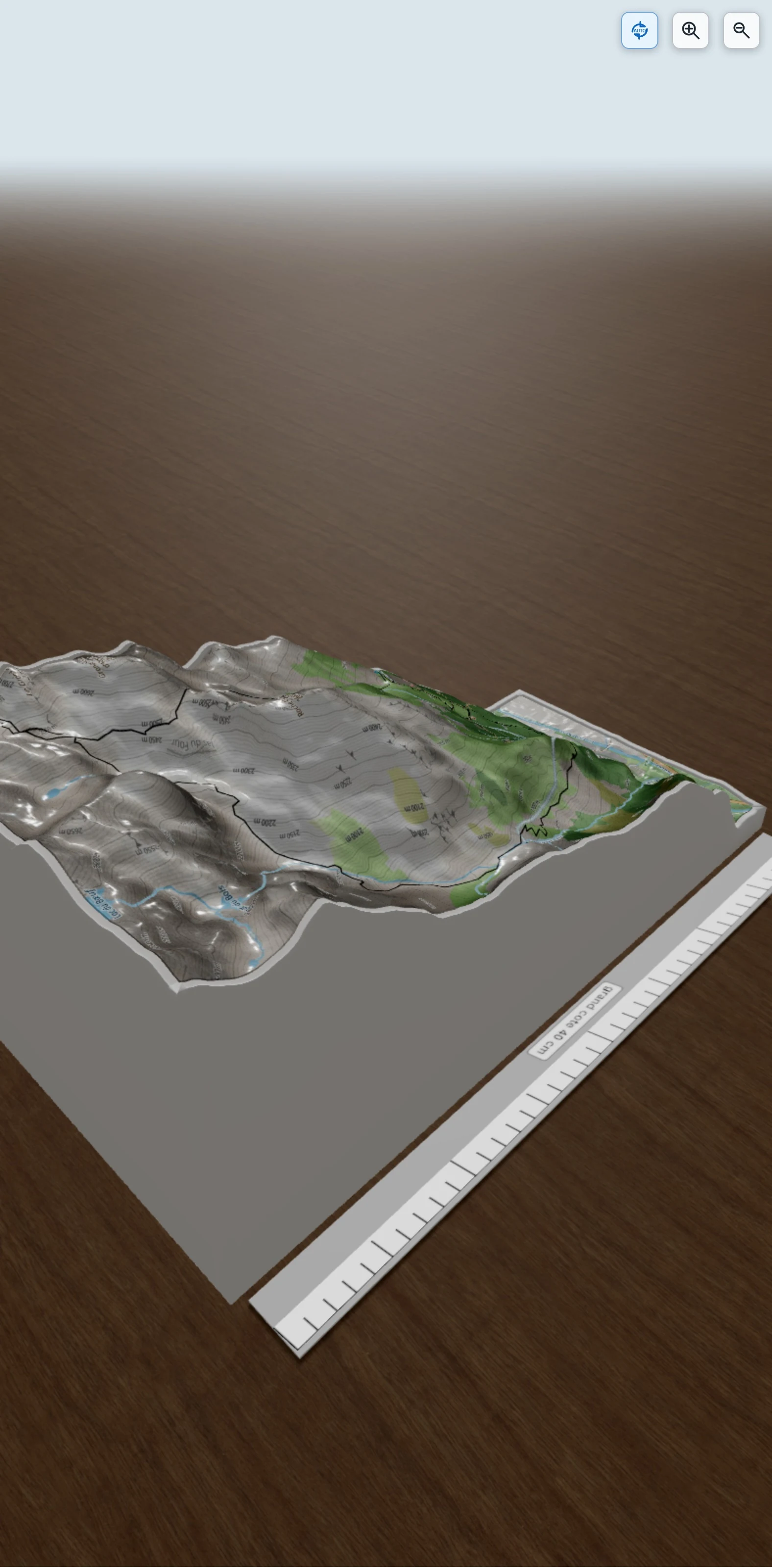 Carte en relief 3D de Tour du Jas du Four depuis Bâton (Belledonne), avec relief topographique