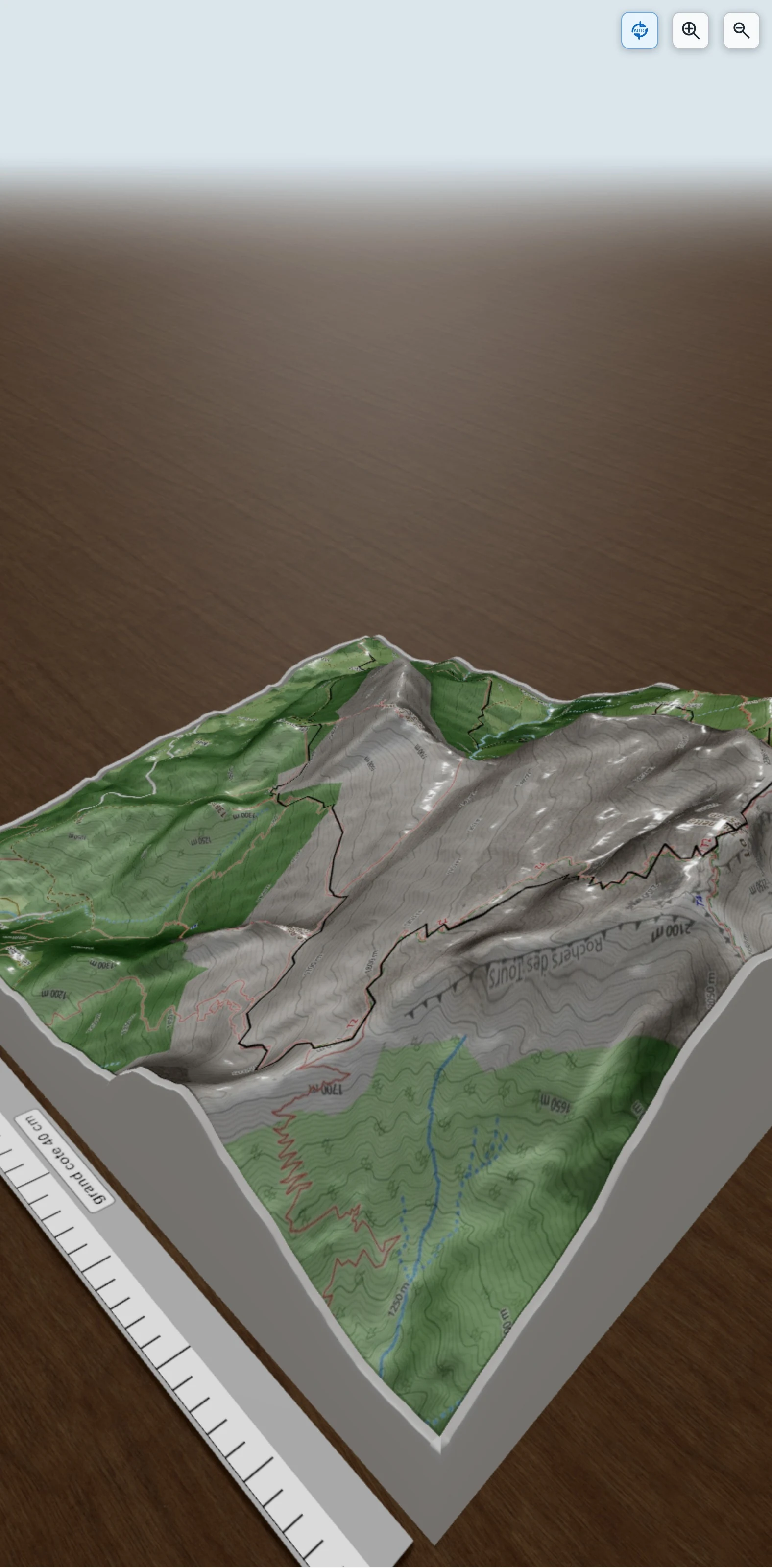 Carte en relief 3D de tournette par montaubert, avec relief topographique