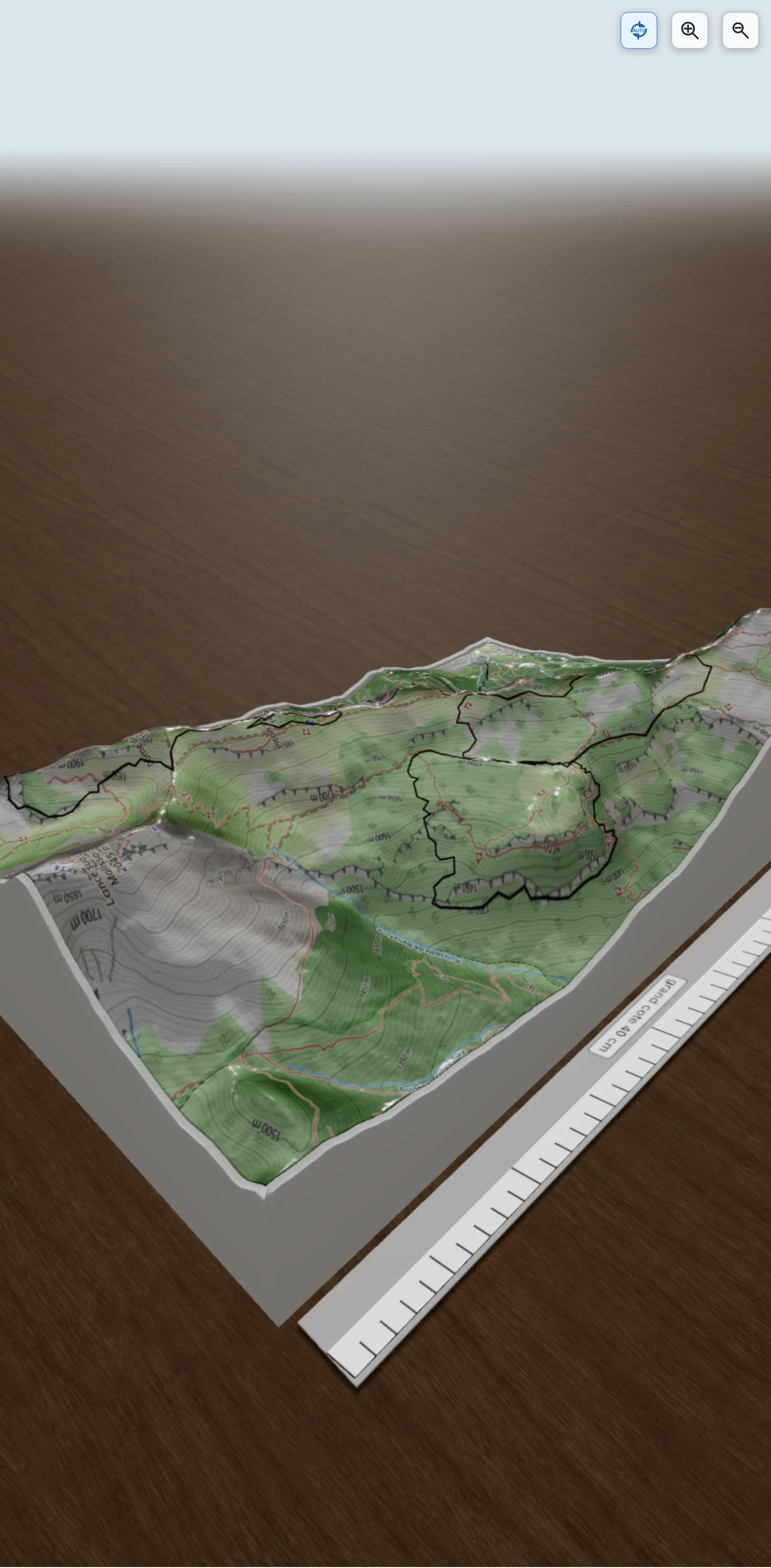 Carte en relief 3D de Trace avec Alix, avec relief topographique