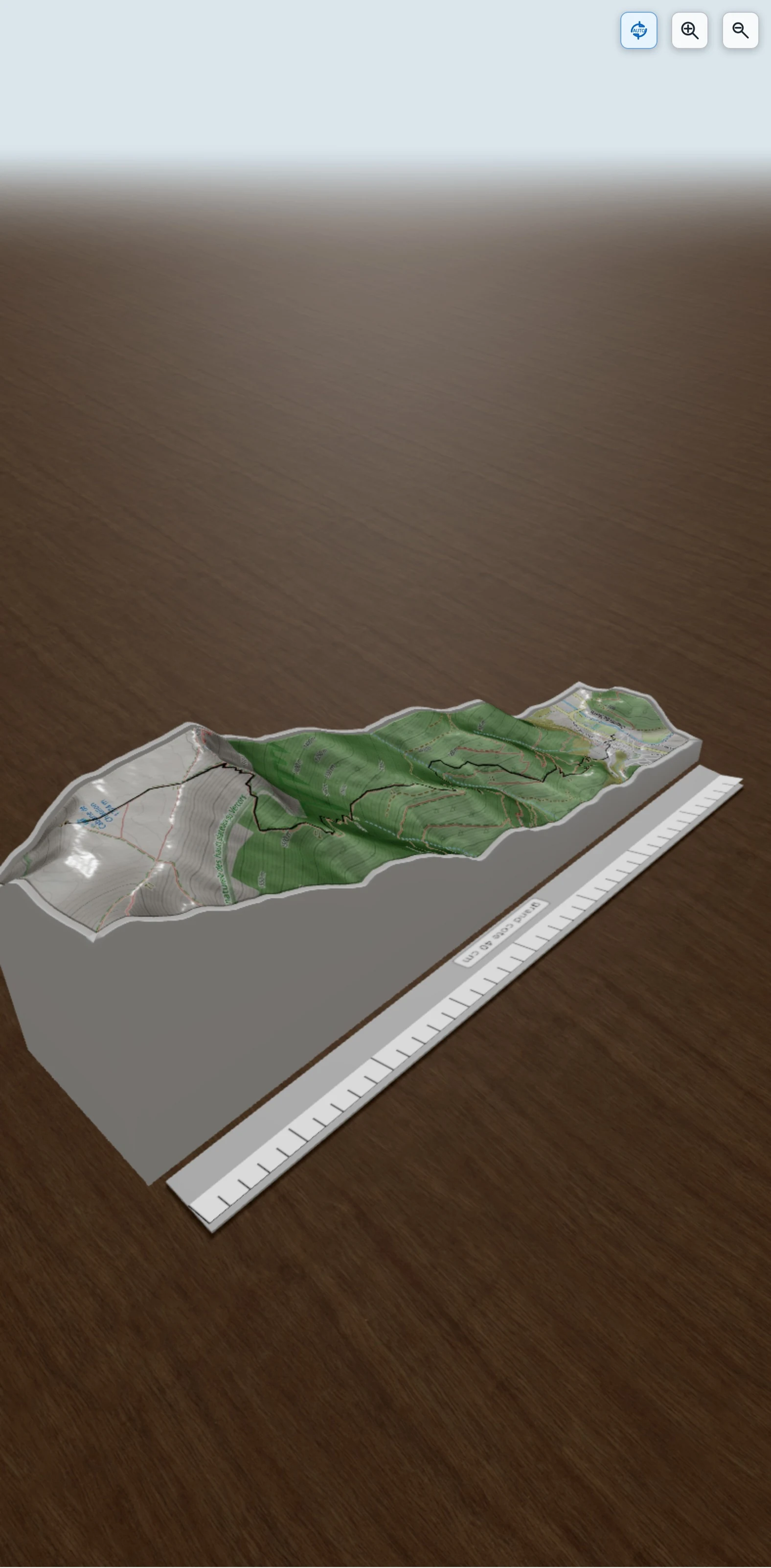 Carte en relief 3D de Trace de la montée à la Cabane de Châtillon, avec relief topographique