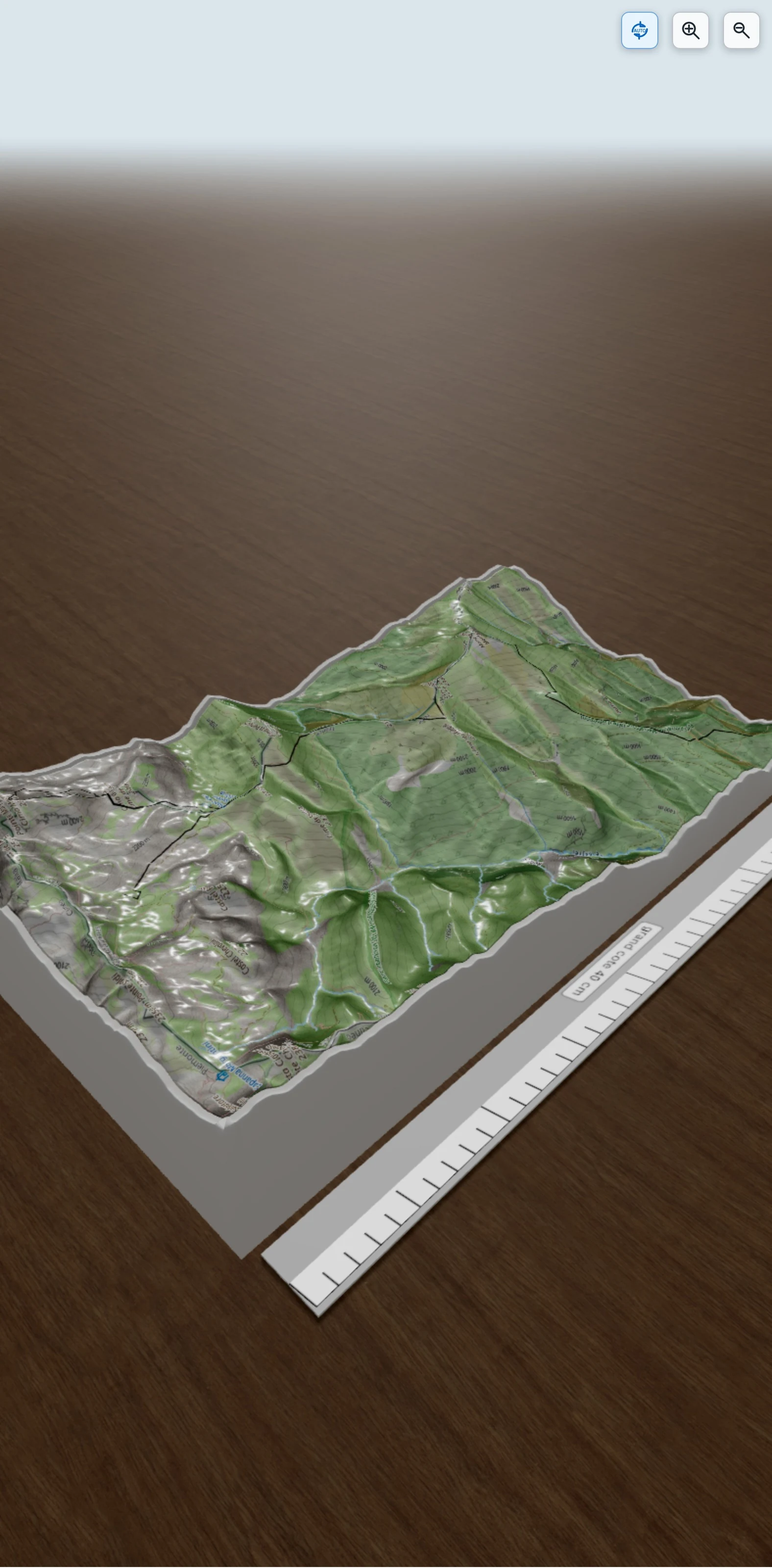 Carte en relief 3D de trace trek marguareis allez, avec relief topographique