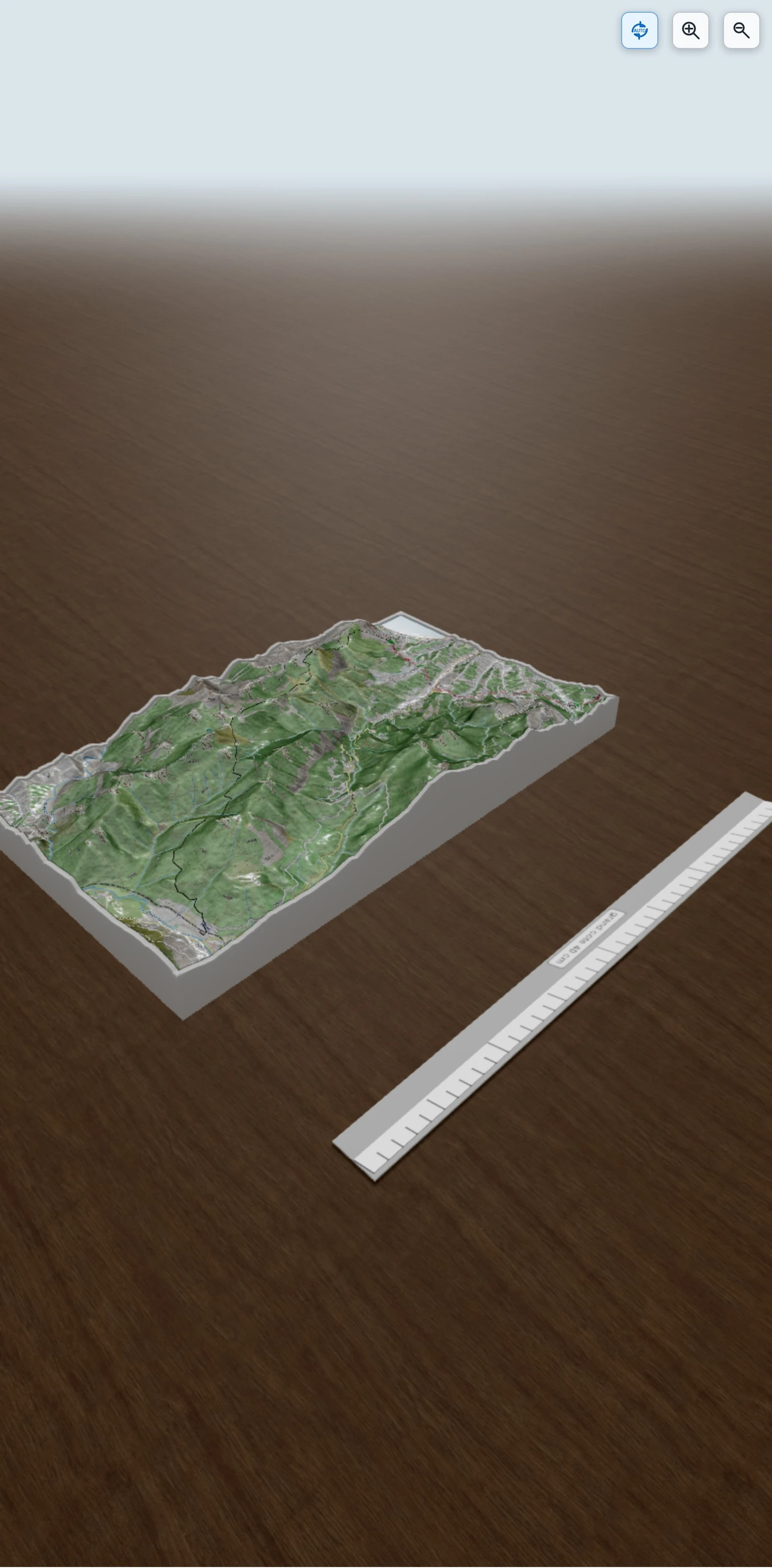 Carte en relief 3D de Trail Planner Map, avec relief topographique