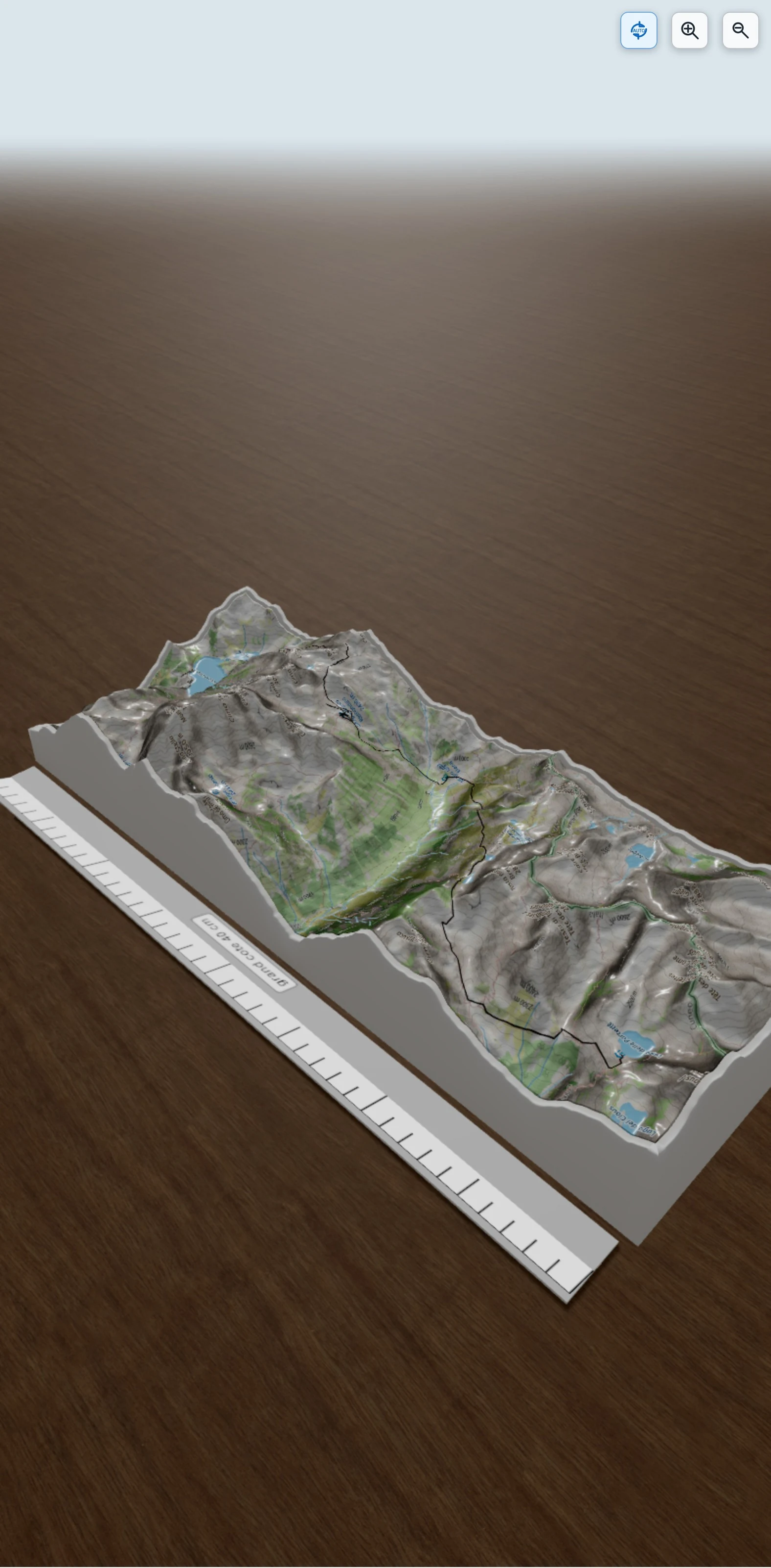 Carte en relief 3D de TransAlpes - Etape 19, avec relief topographique