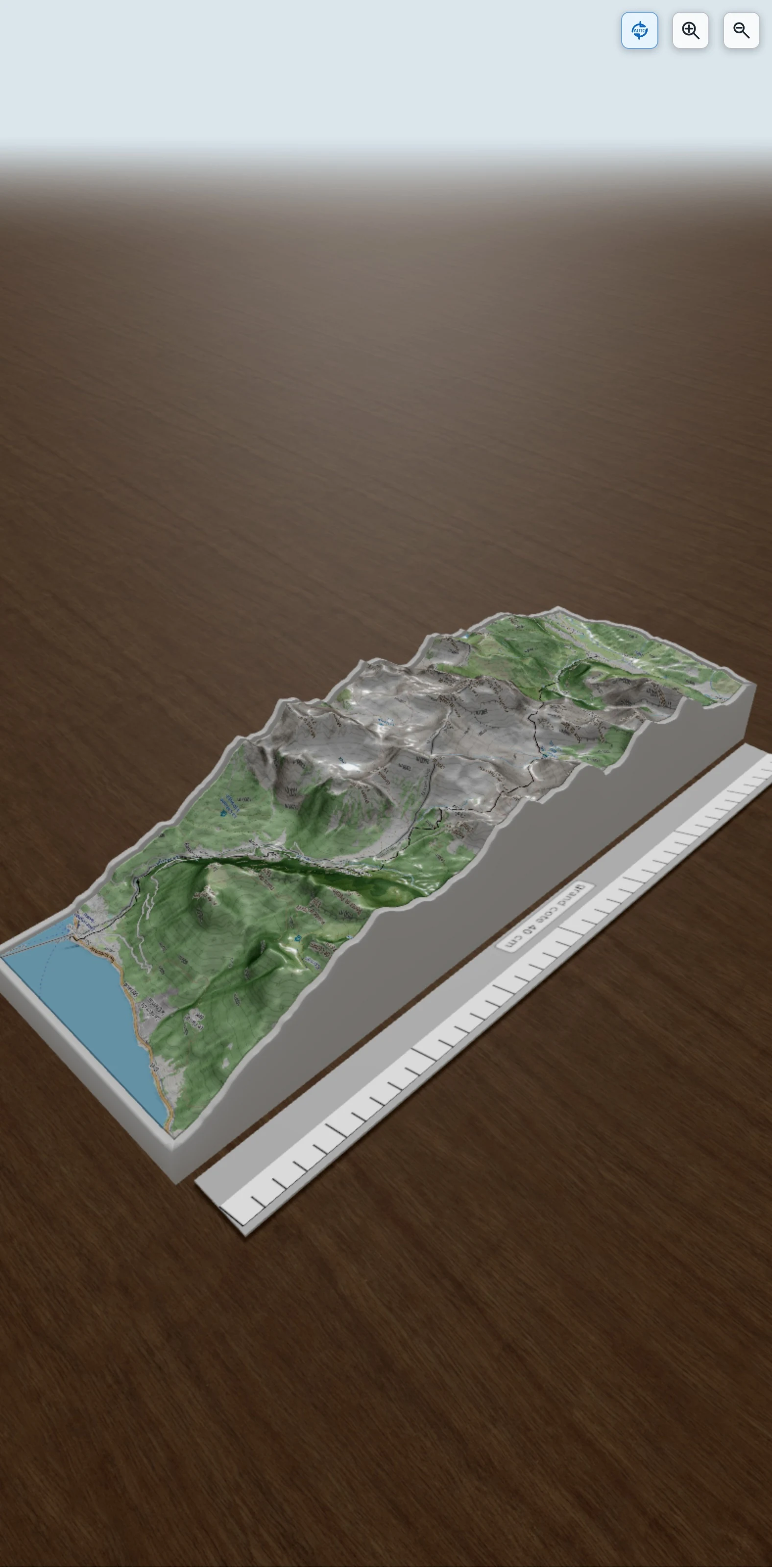Carte en relief 3D de Traversée des Alpes 1, avec relief topographique