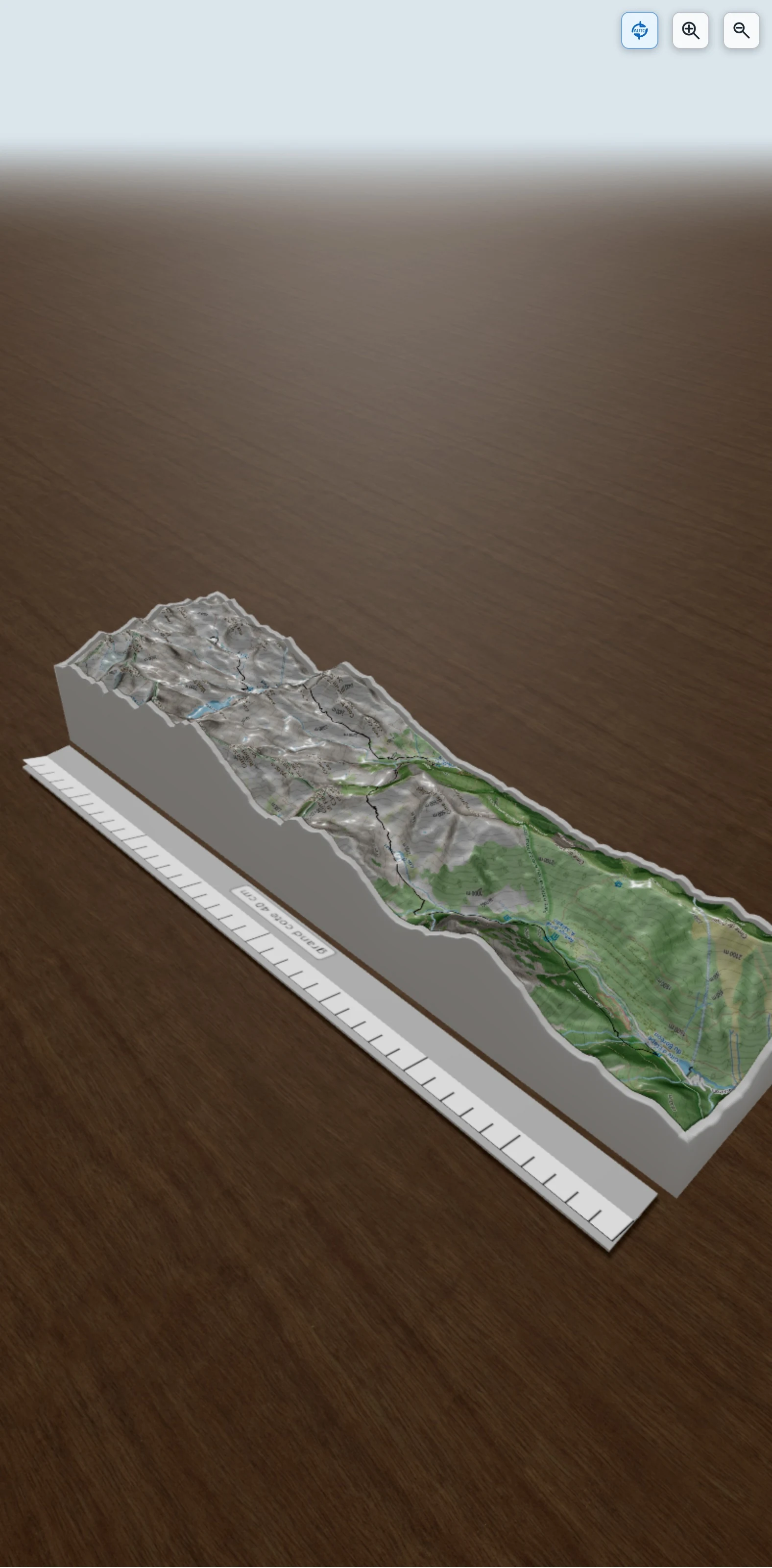 Carte en relief 3D de Traversée des Alpes 17, avec relief topographique