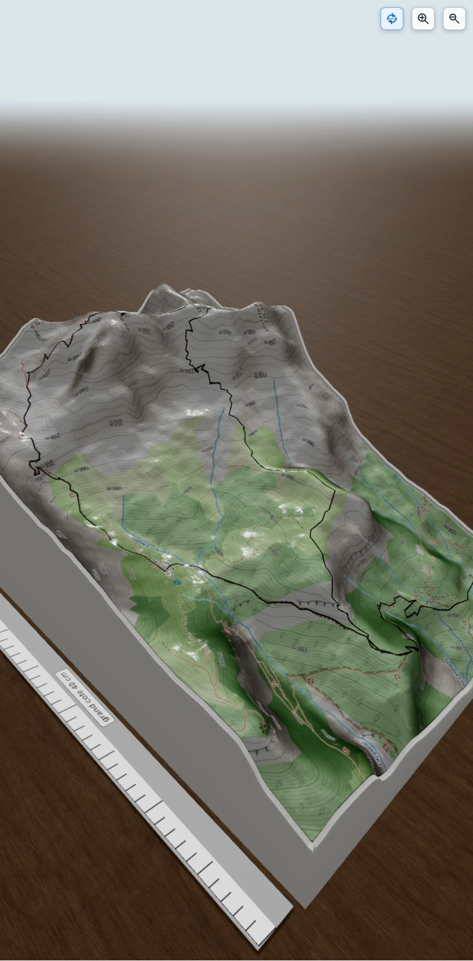 Carte en relief 3D de Traversée du Colonney, avec relief topographique