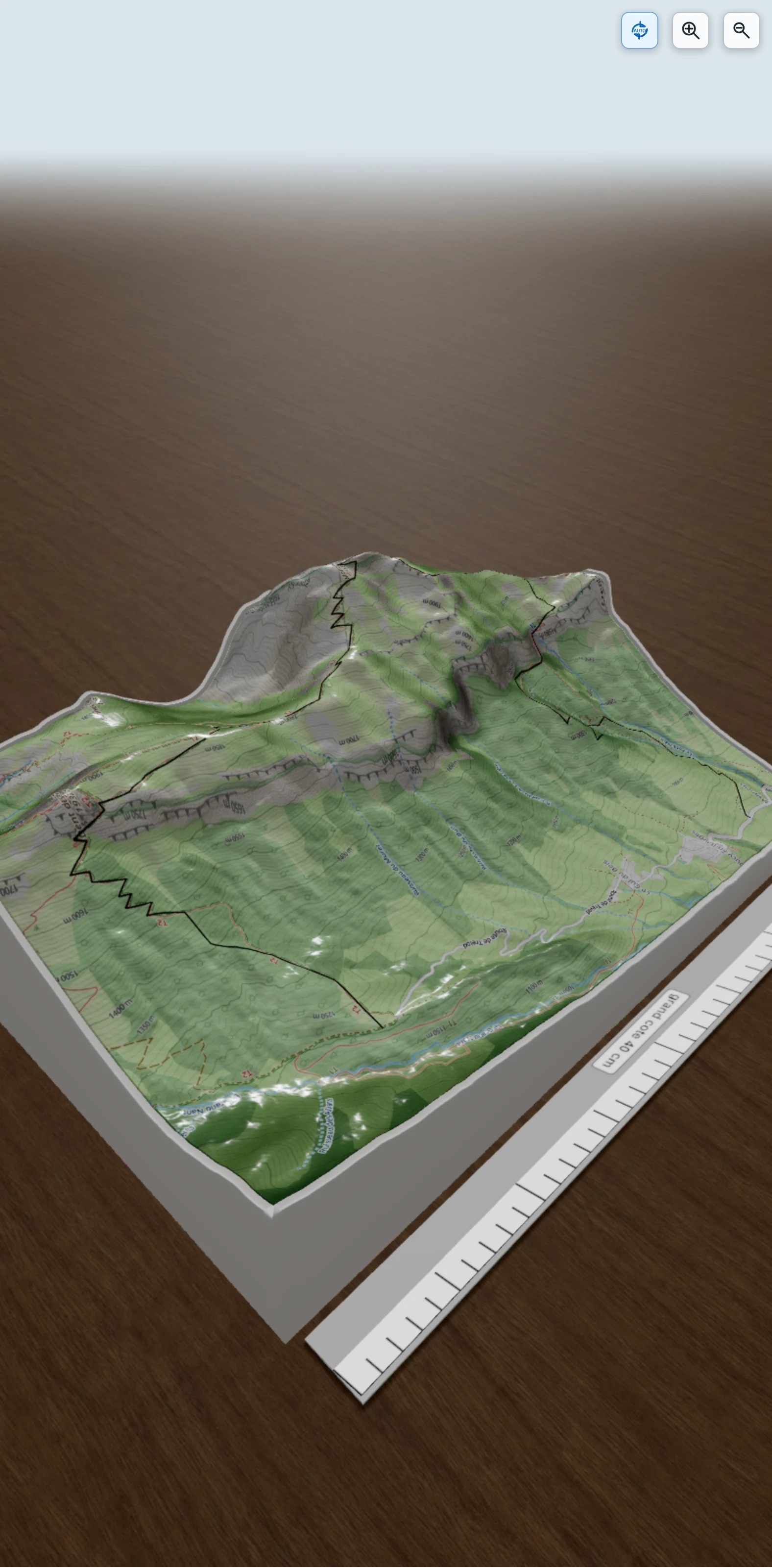 Carte en relief 3D de Traversée du Trélod, avec relief topographique