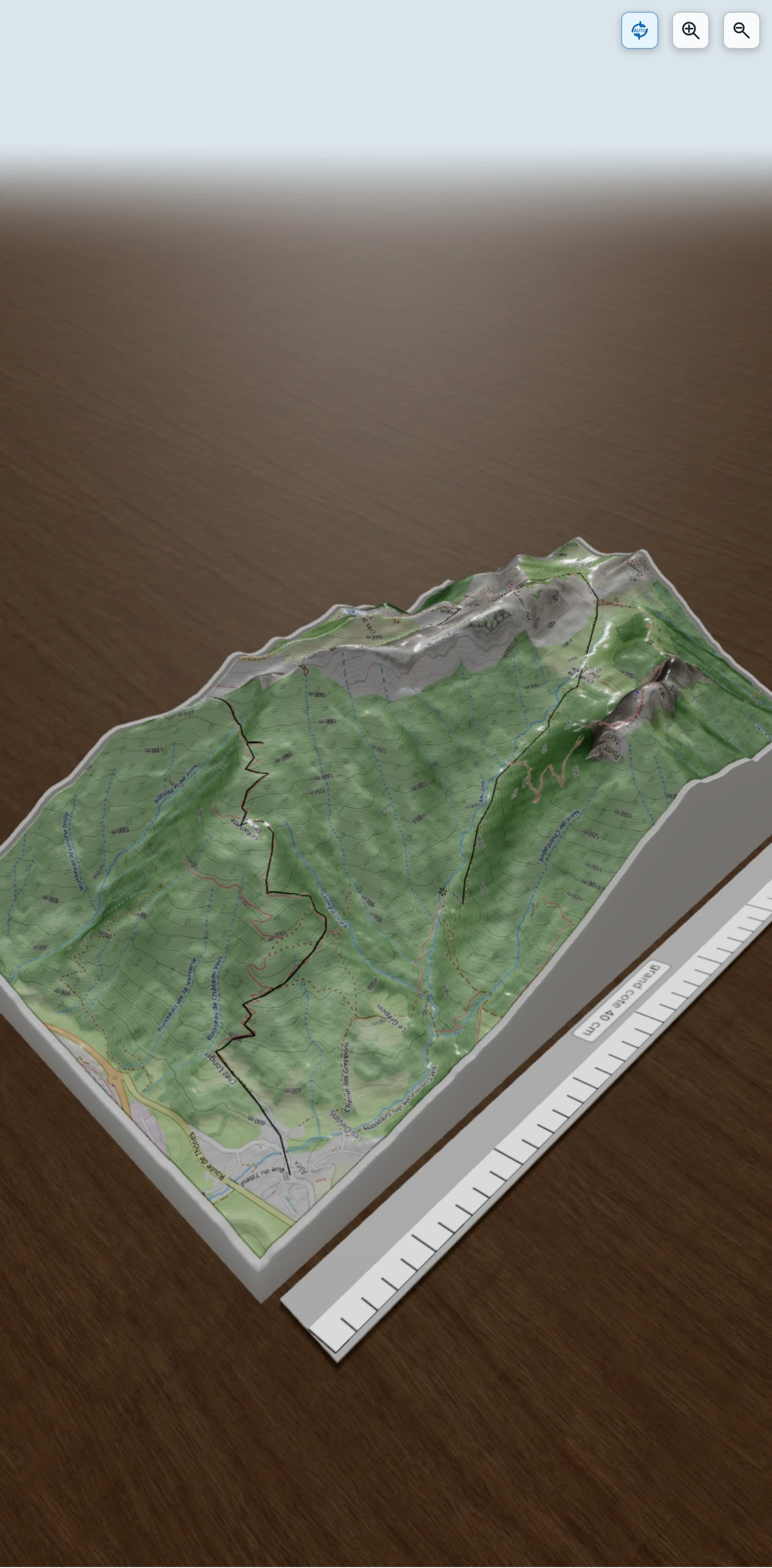 Carte en relief 3D de Trou de la Chapelle, avec relief topographique