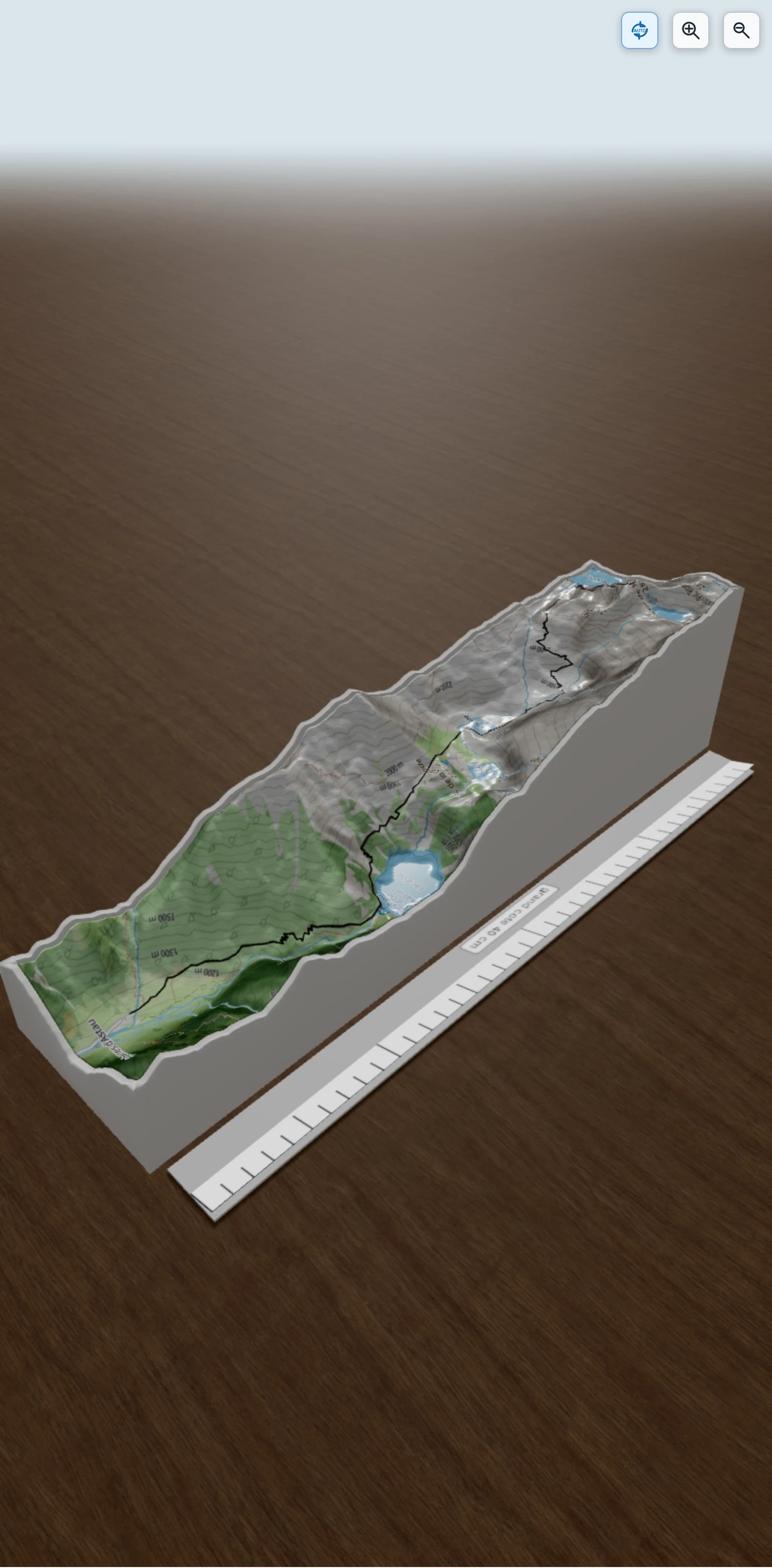 Carte en relief 3D de Tusse de Montarqué (2889m), avec relief topographique