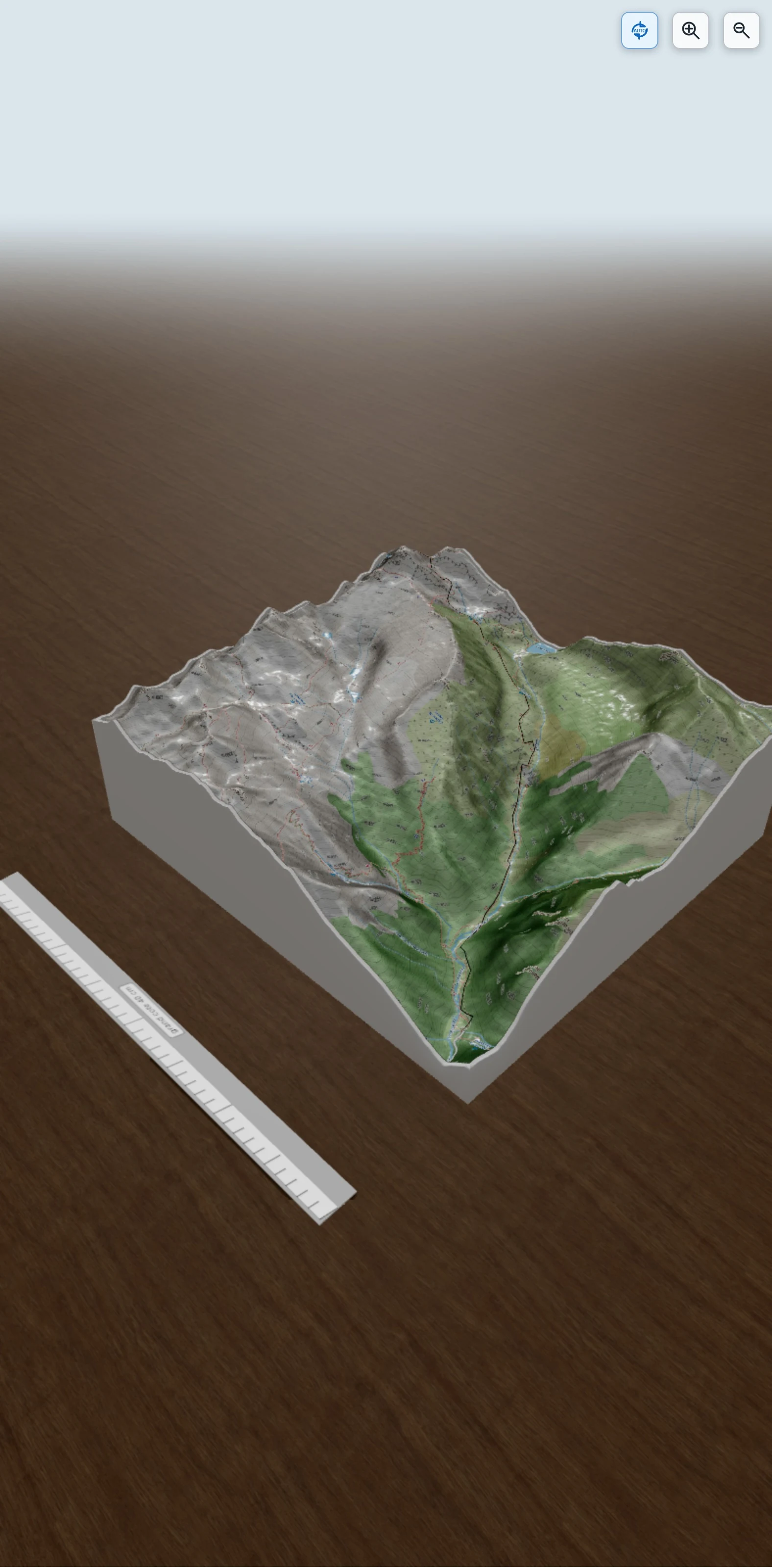 Carte en relief 3D de Valier depuis le Pla de La Lau, avec relief topographique