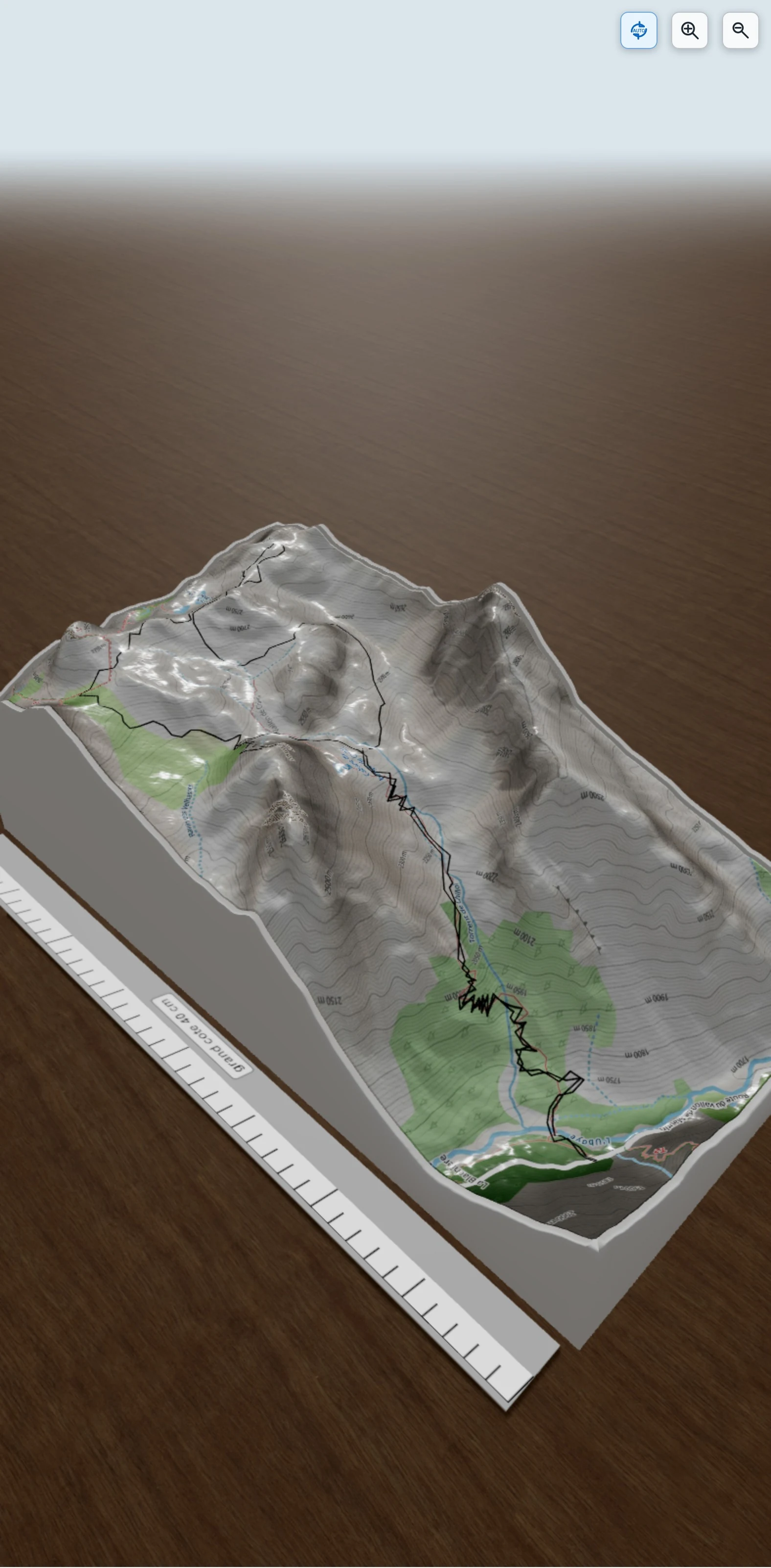 Carte en relief 3D de Vallon de Chillol, avec relief topographique