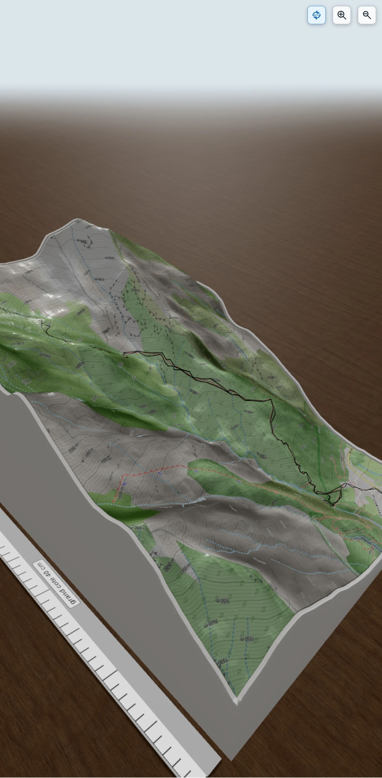 Carte en relief 3D de Vallon de La Chalp (Valjouffrey - Ecrins), avec relief topographique