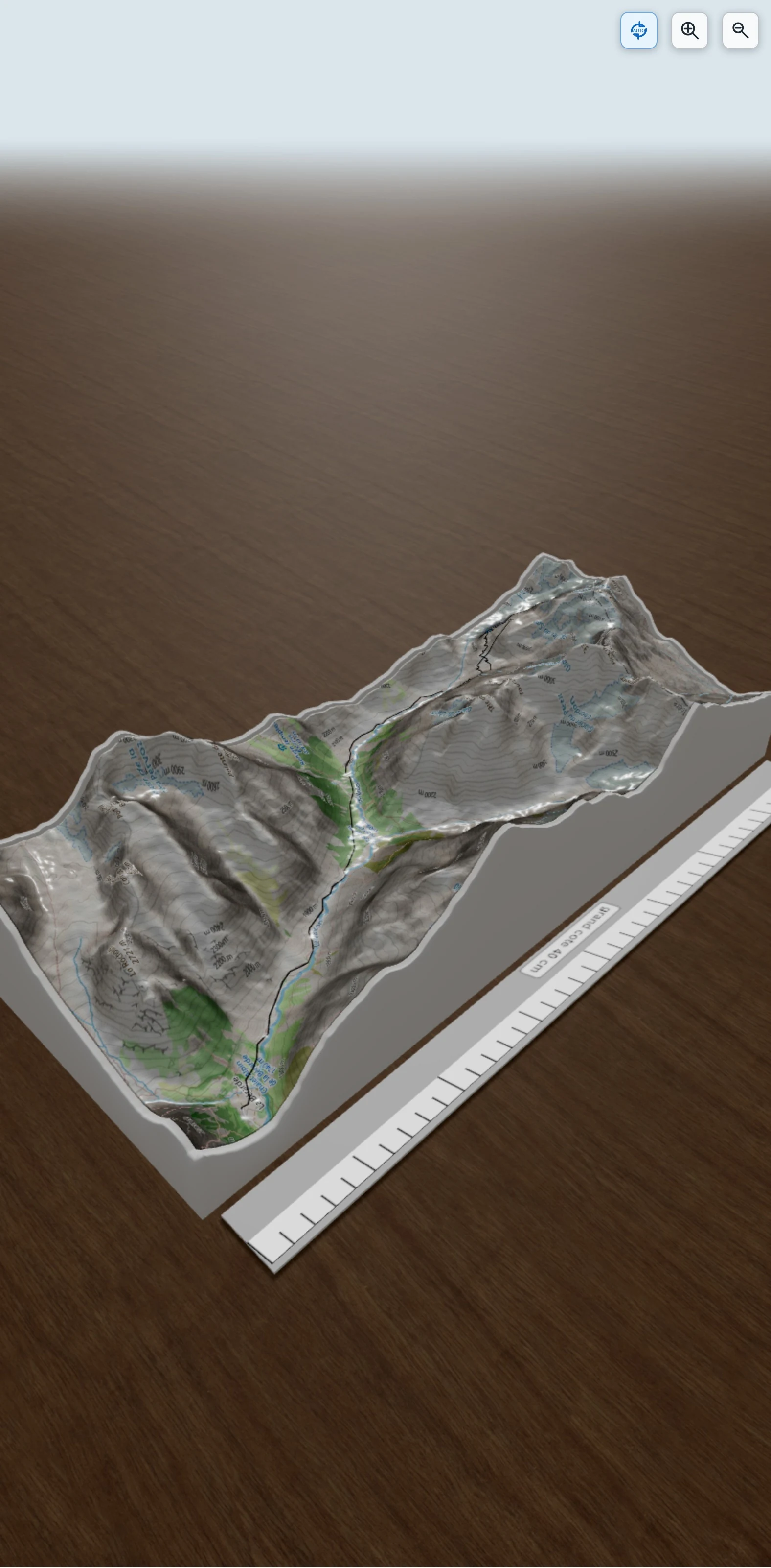 Carte en relief 3D de Vallon de la Pilatte (Oisans), avec relief topographique
