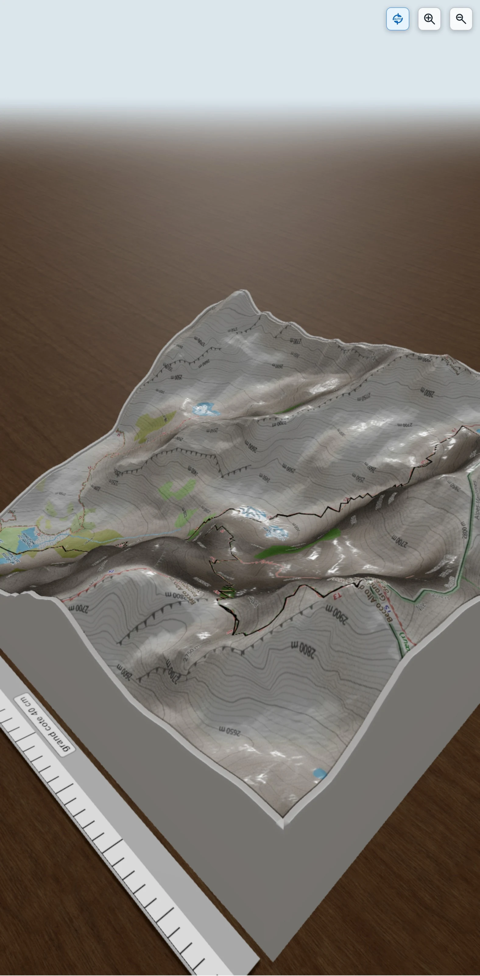 Carte en relief 3D de Vallone Ischiator, avec relief topographique