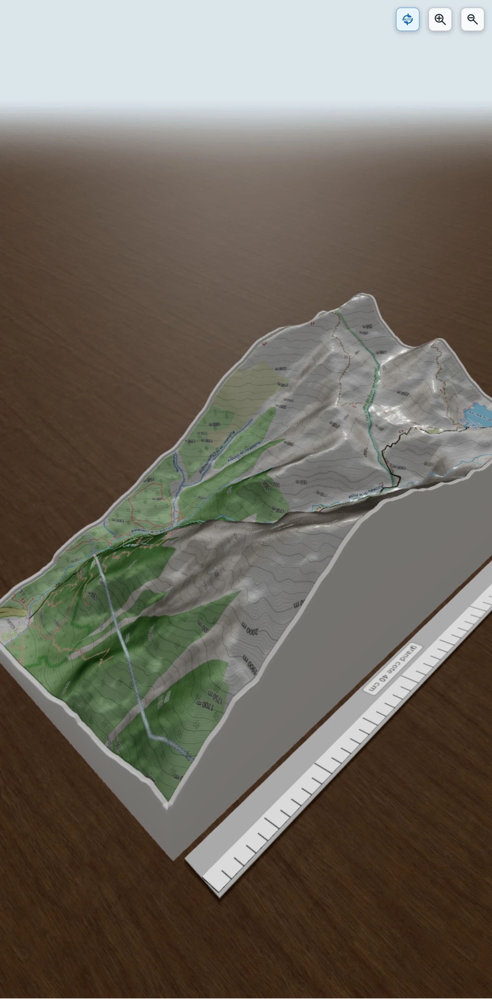 Carte en relief 3D de Venosc - Muzelle, avec relief topographique