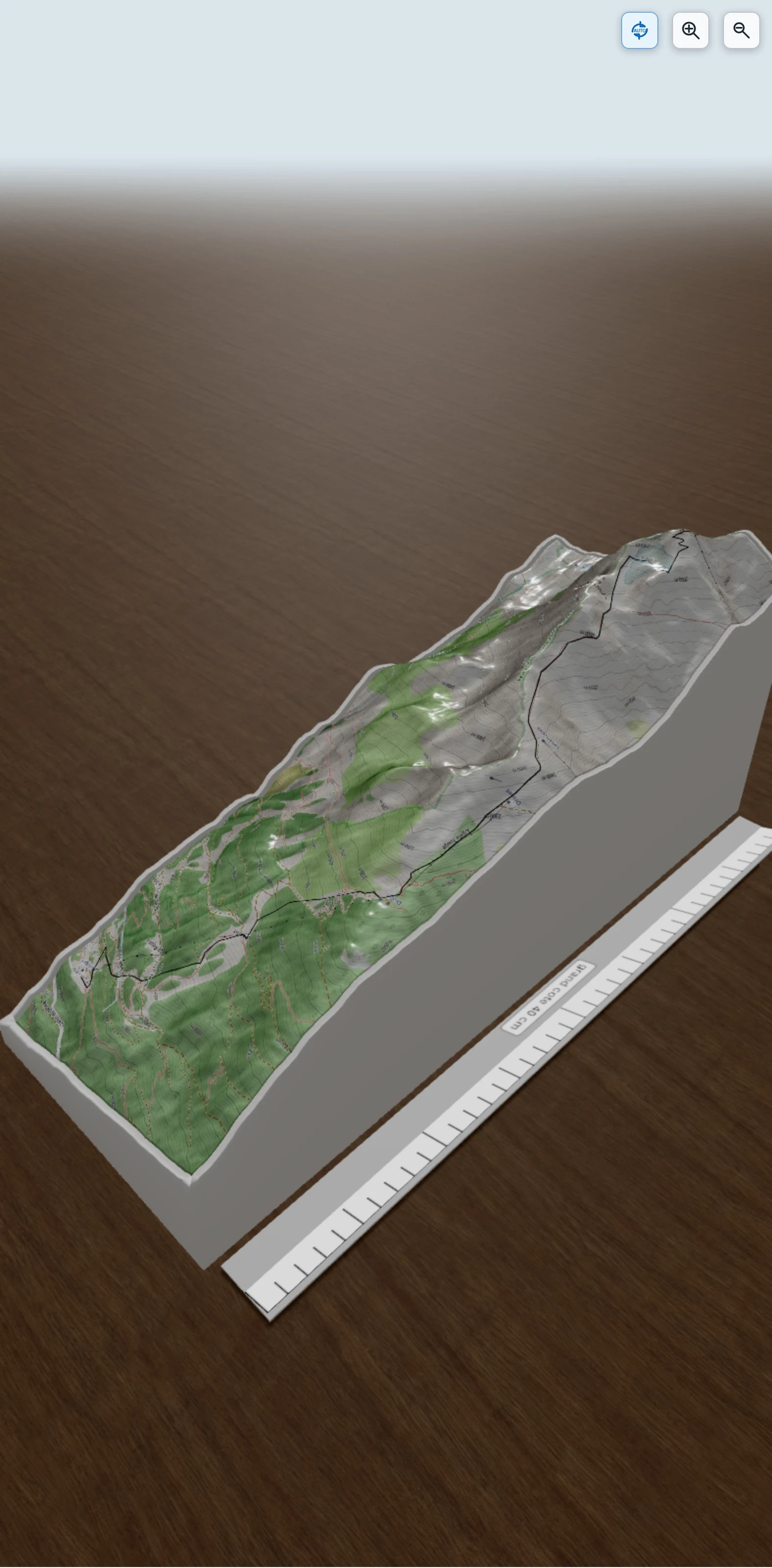 Carte en relief 3D de Vertical K2 Villaroger Les Arcs, avec relief topographique