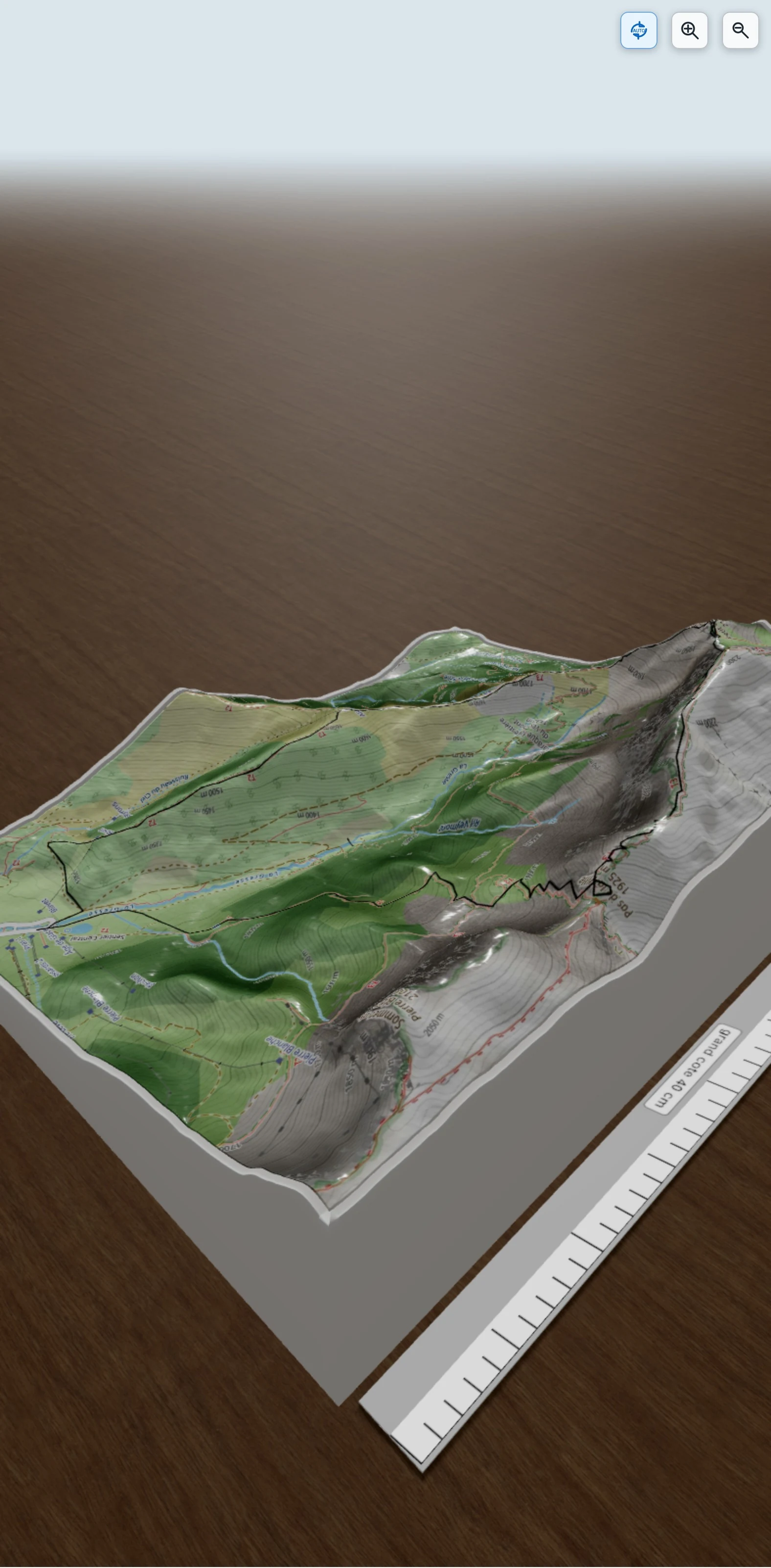 Carte en relief 3D de veymonts, avec relief topographique