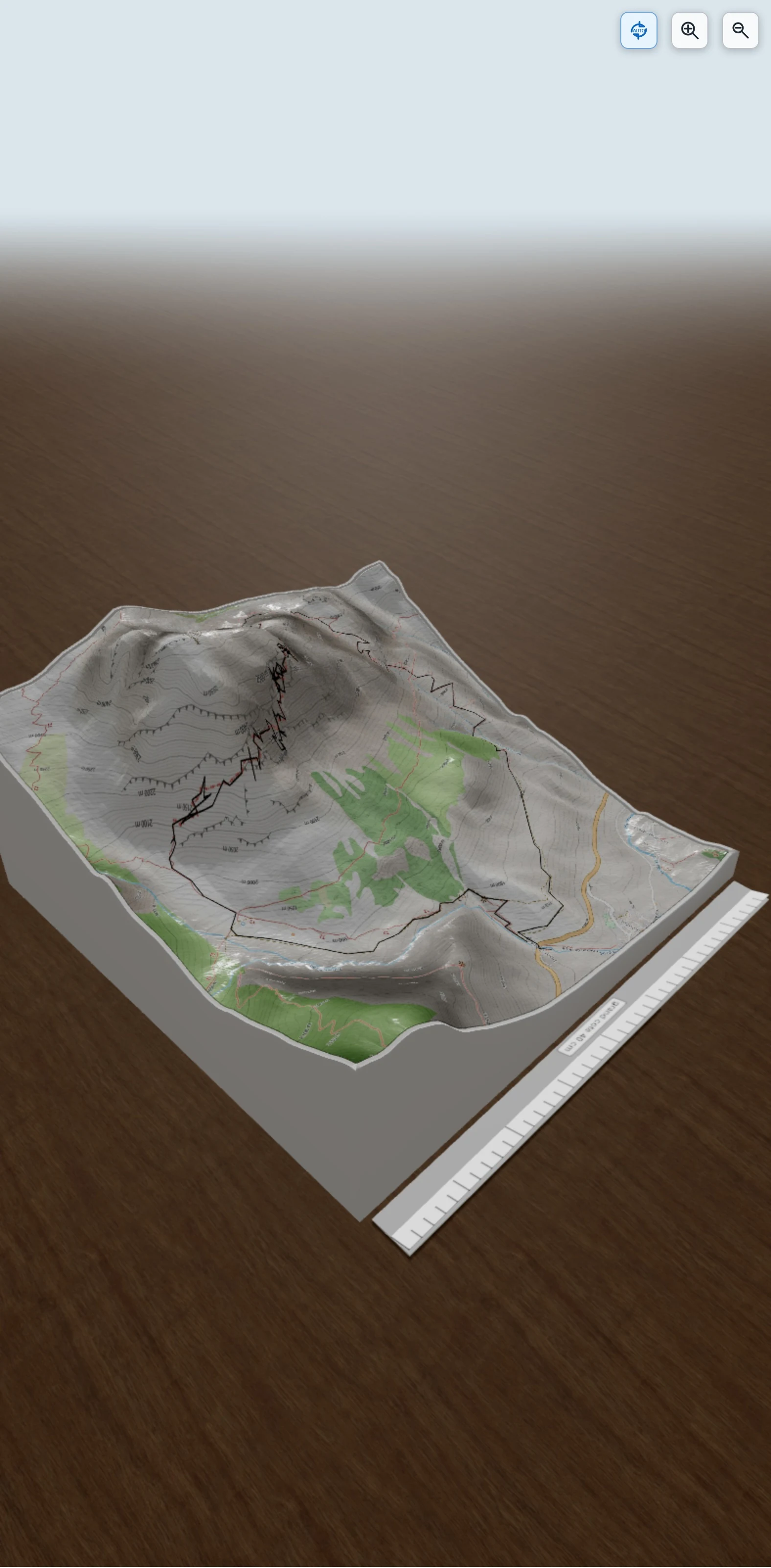 Carte en relief 3D de Via Ferrata de l\'aiguillette du Lauzet, avec relief topographique