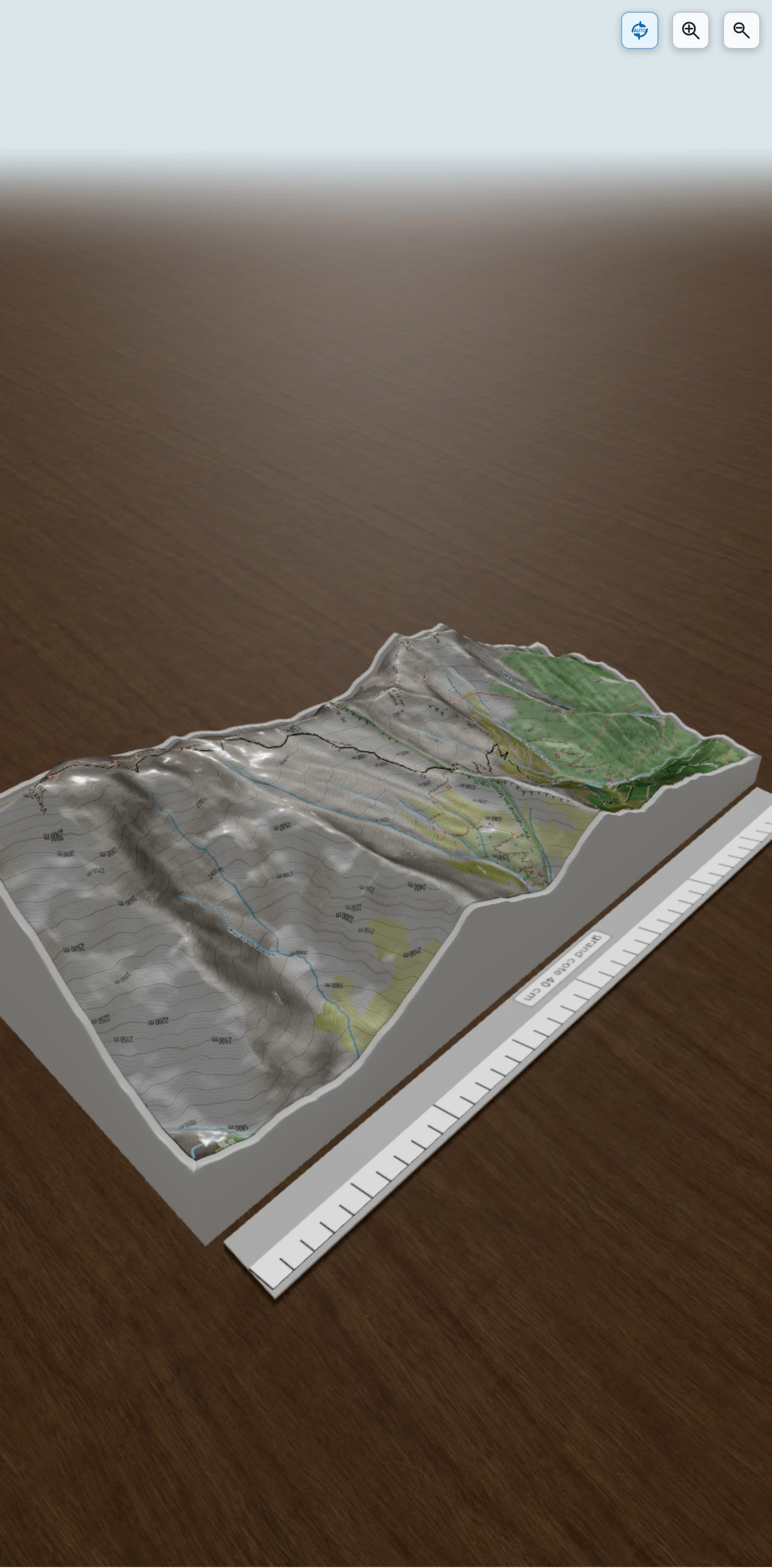Carte en relief 3D de Vieux Chaillol, avec relief topographique