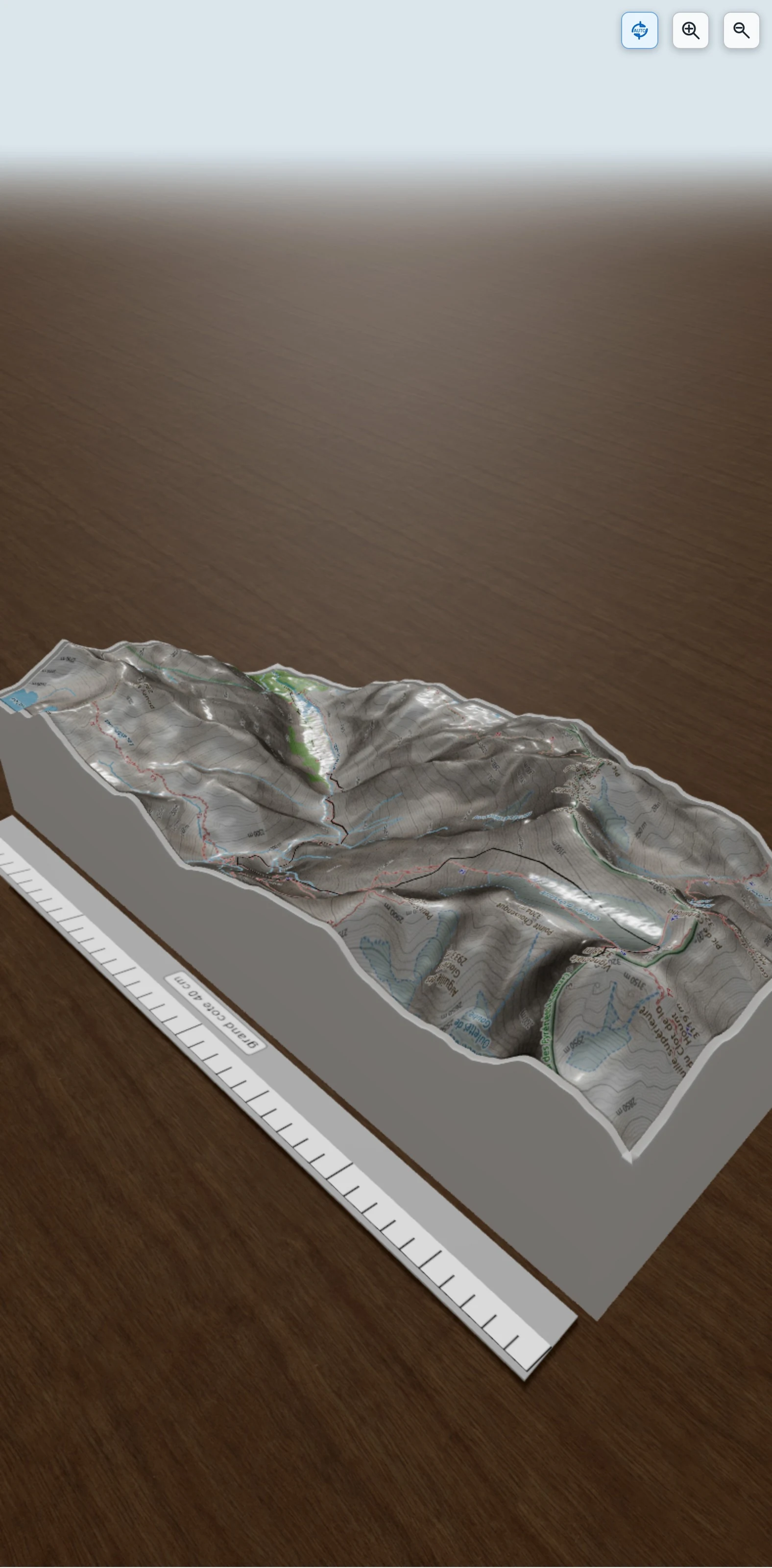 Carte en relief 3D de Vignemale - Pique Longue, avec relief topographique