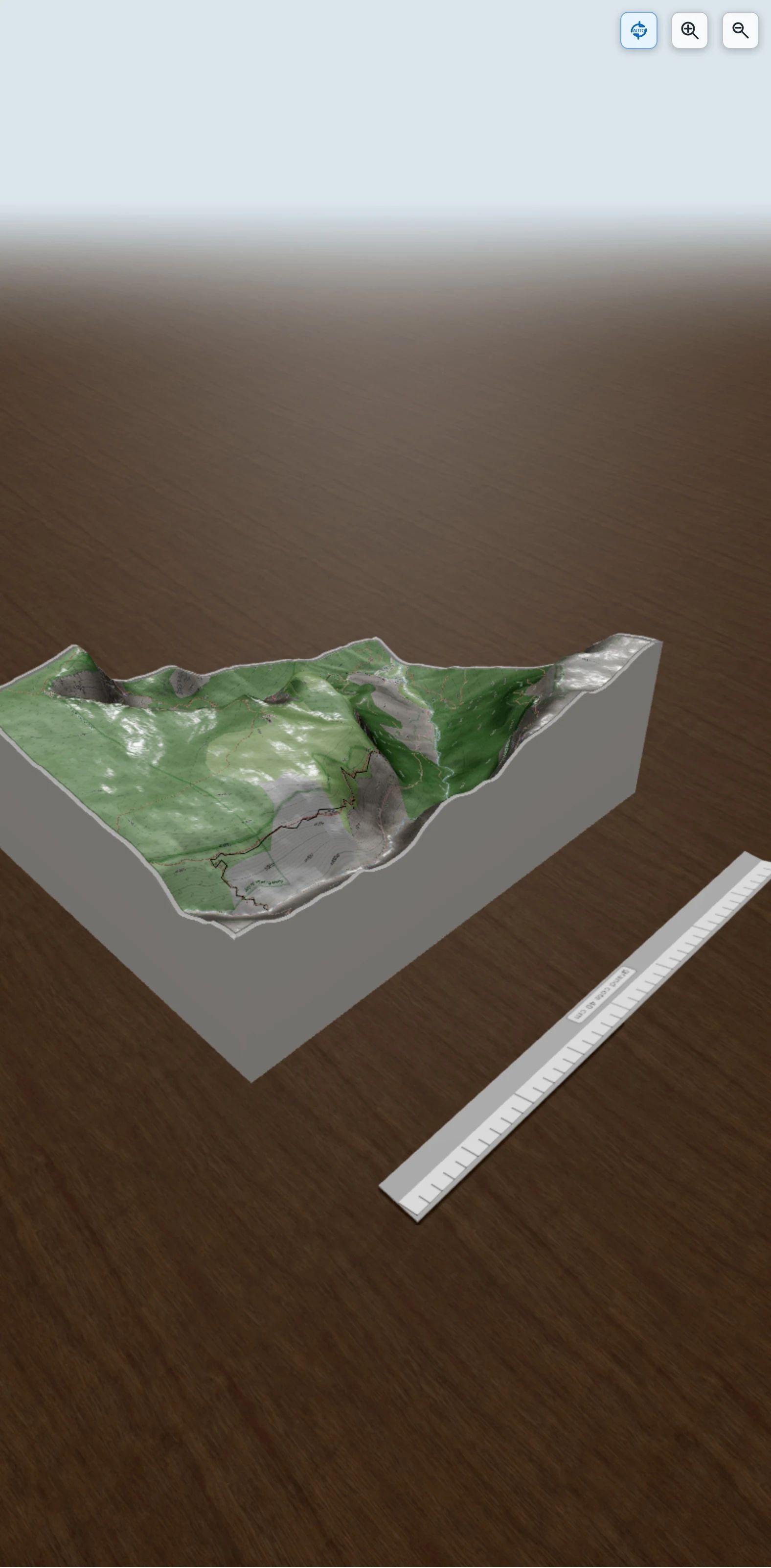 Carte en relief 3D de vire archiane, avec relief topographique