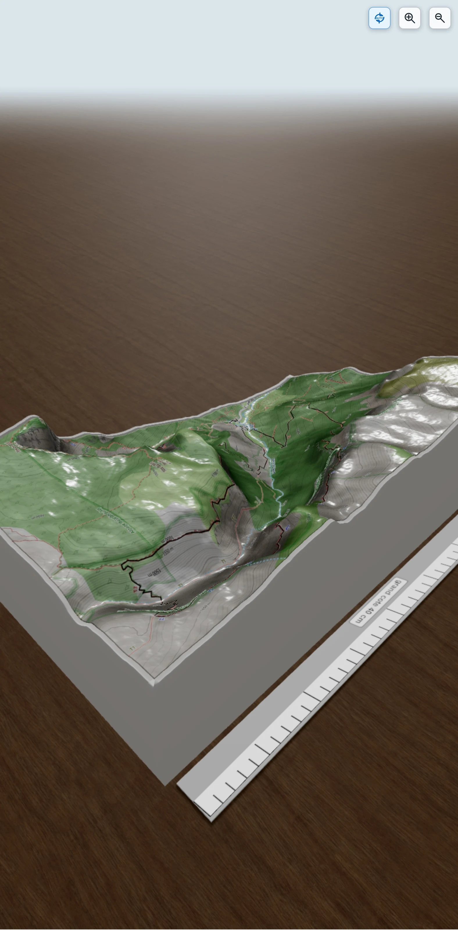 Carte en relief 3D de Vires d'Archiane, avec relief topographique