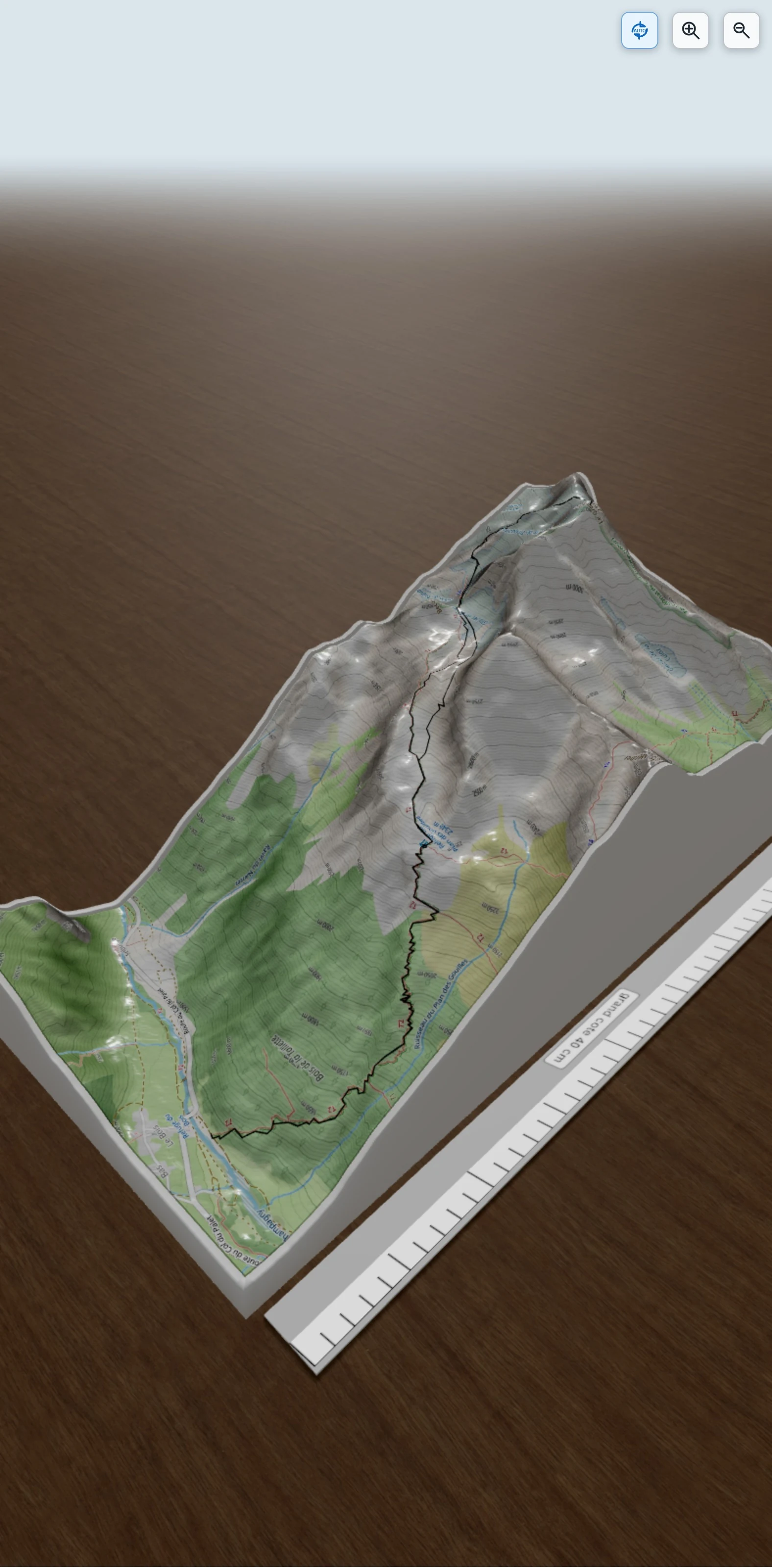 Carte en relief 3D de [visibles], avec relief topographique
