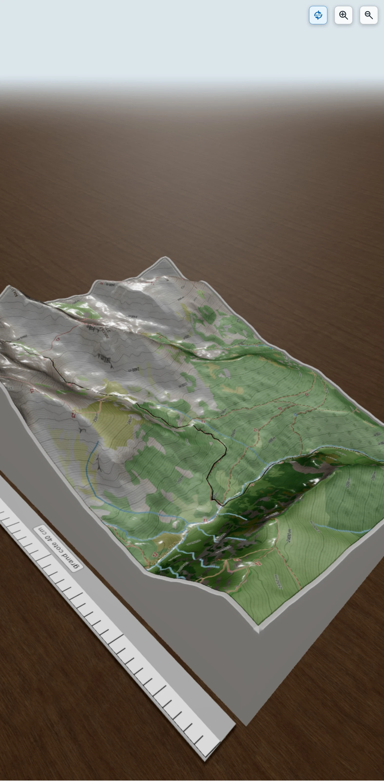 Carte en relief 3D de Viso en 2 jours, avec relief topographique