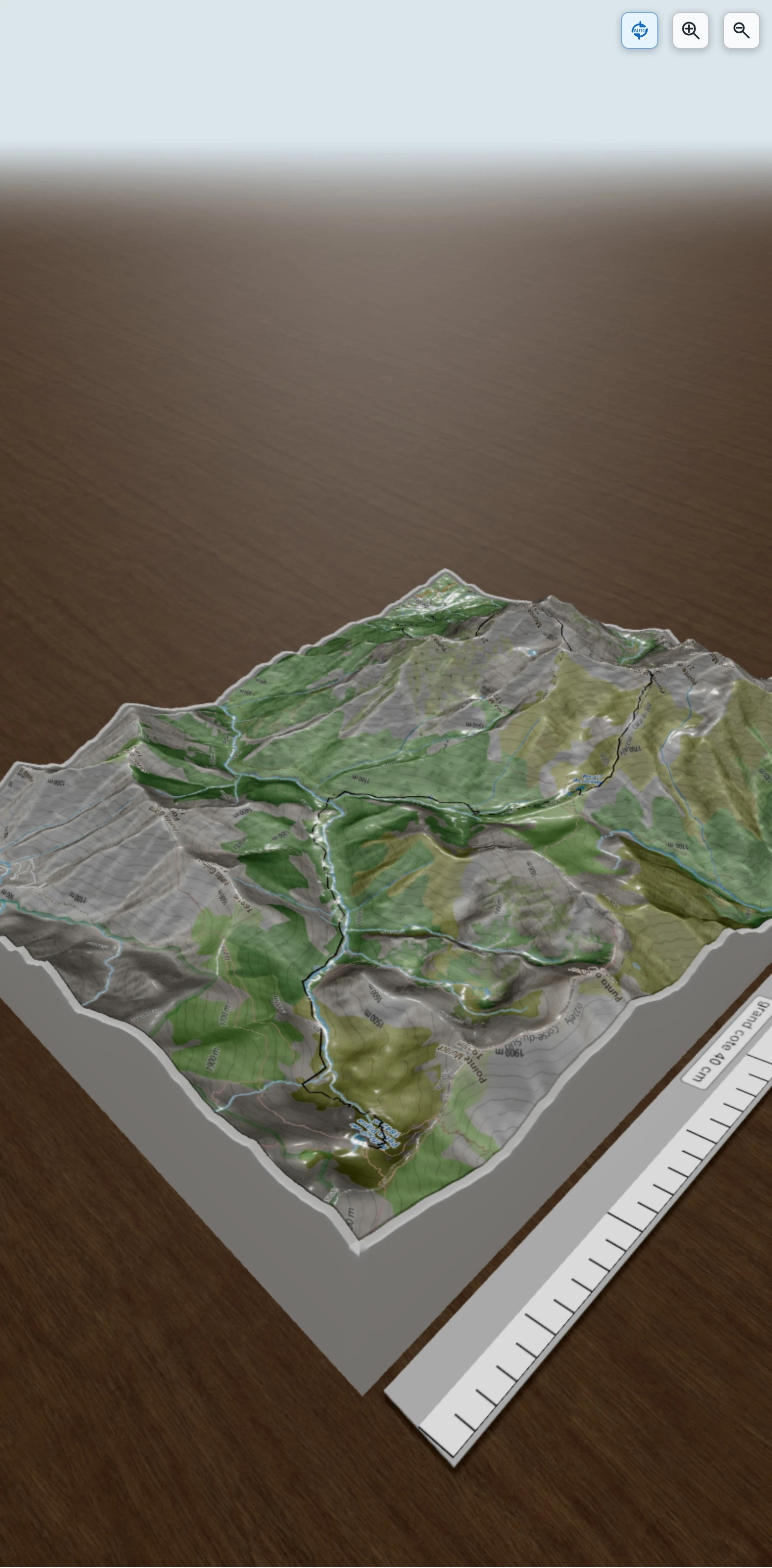 Carte en relief 3D de Vizzavone_Pietra_V1, avec relief topographique